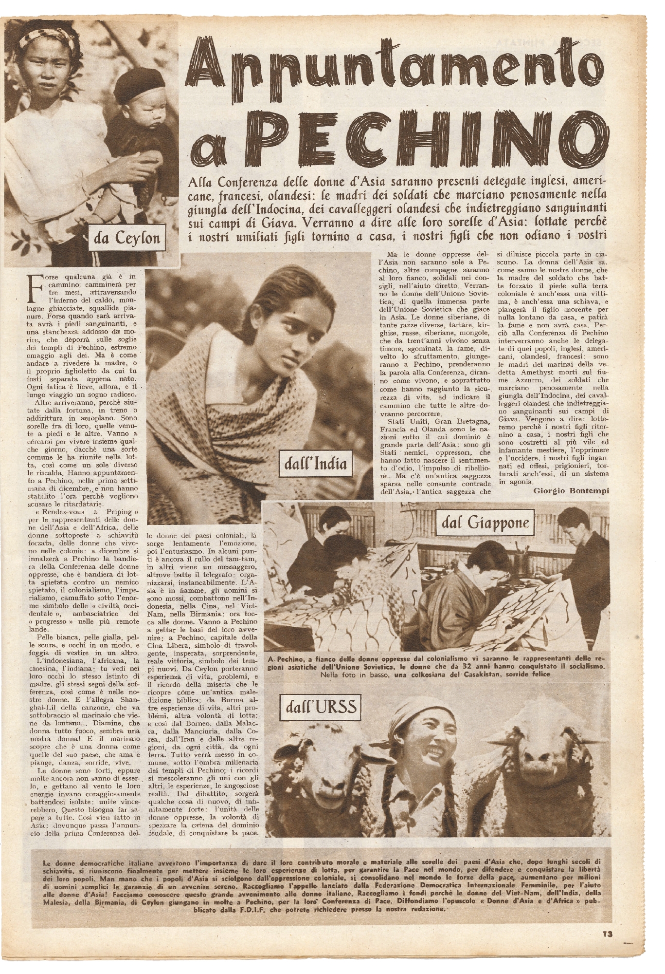 Foto: Il diritto alla Vera informazione/Il Caro Pane nel dopoguerra / Le donne d’Asia