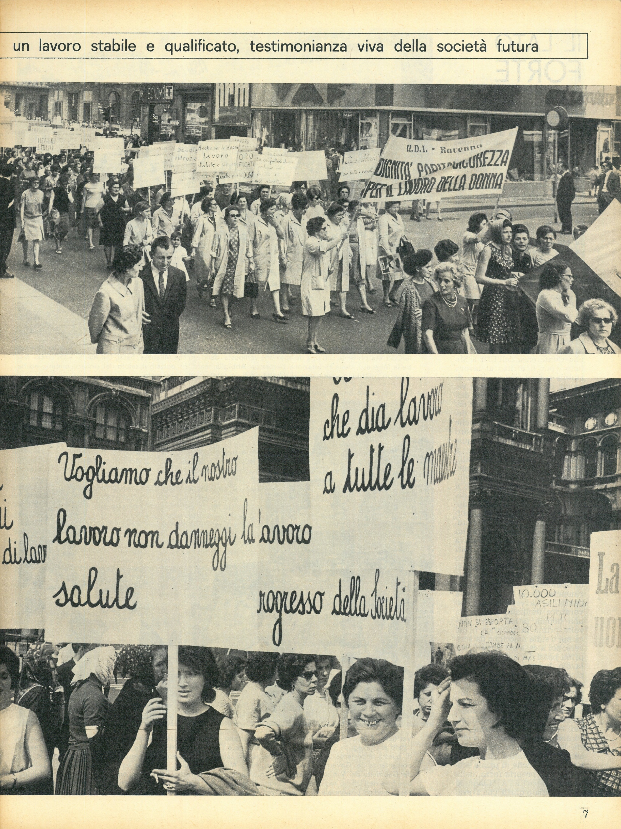 Foto: Le donne manifestano per il lavoro