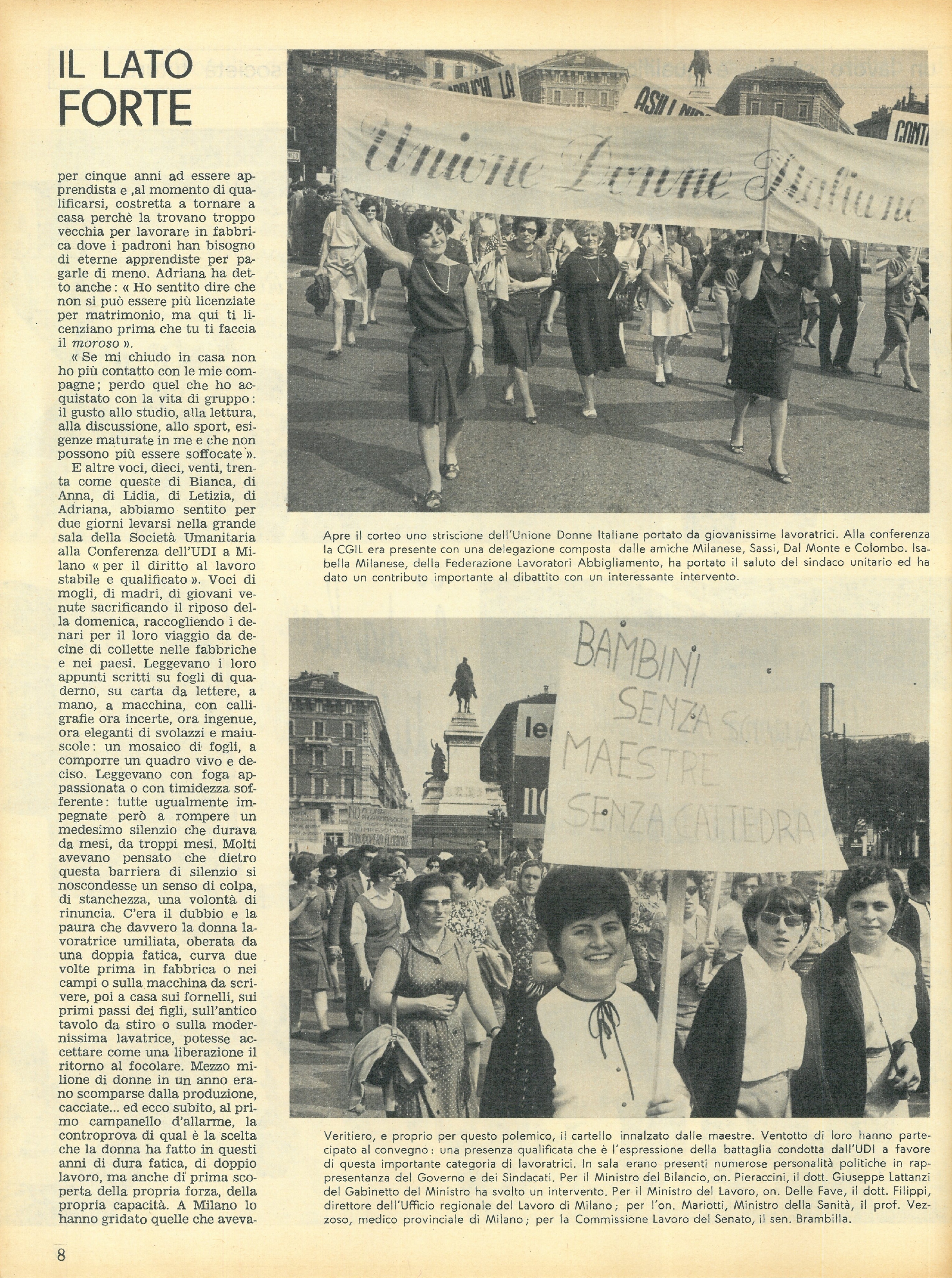 Foto: Le donne manifestano per il lavoro