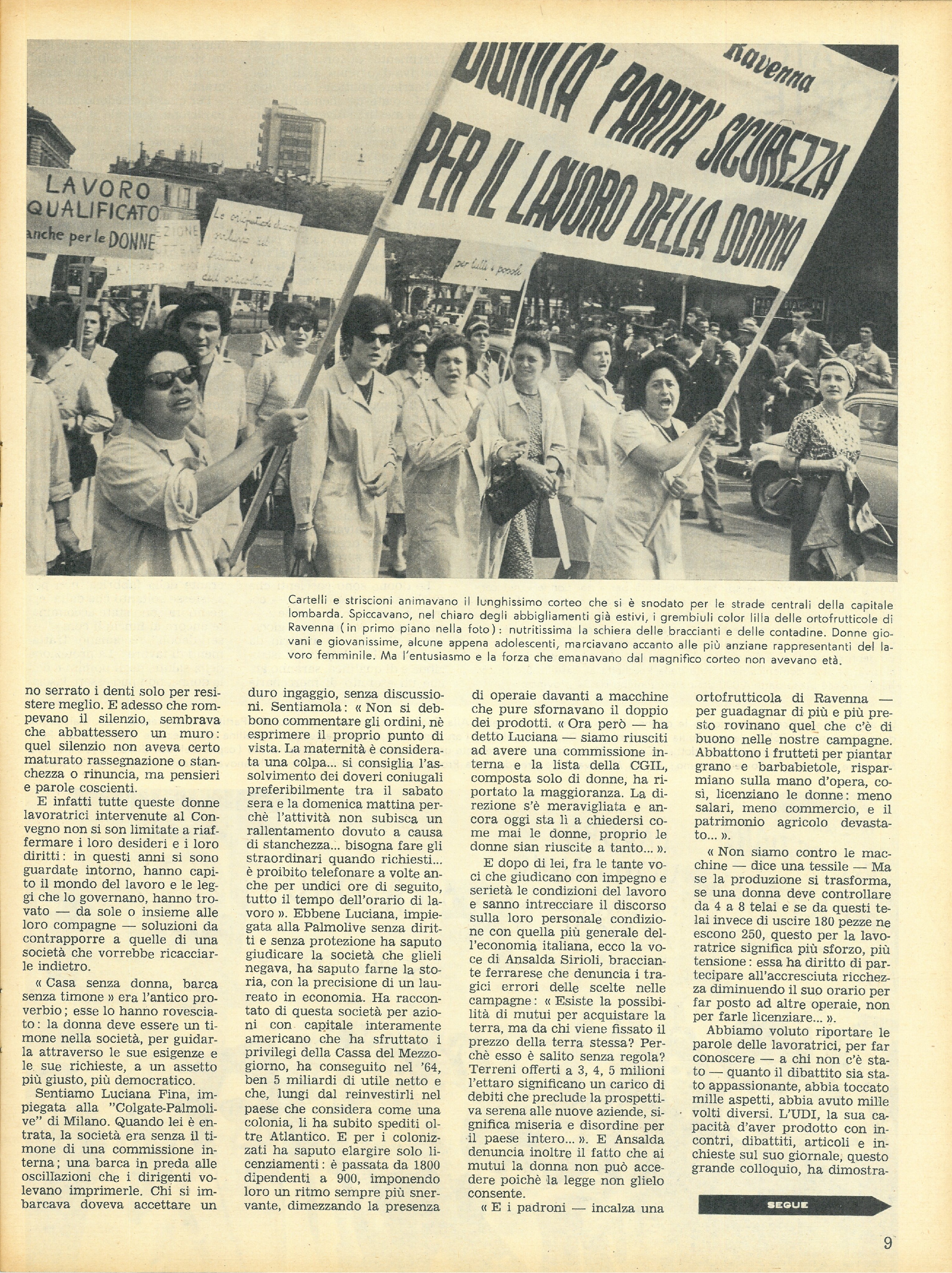 Foto: Le donne manifestano per il lavoro