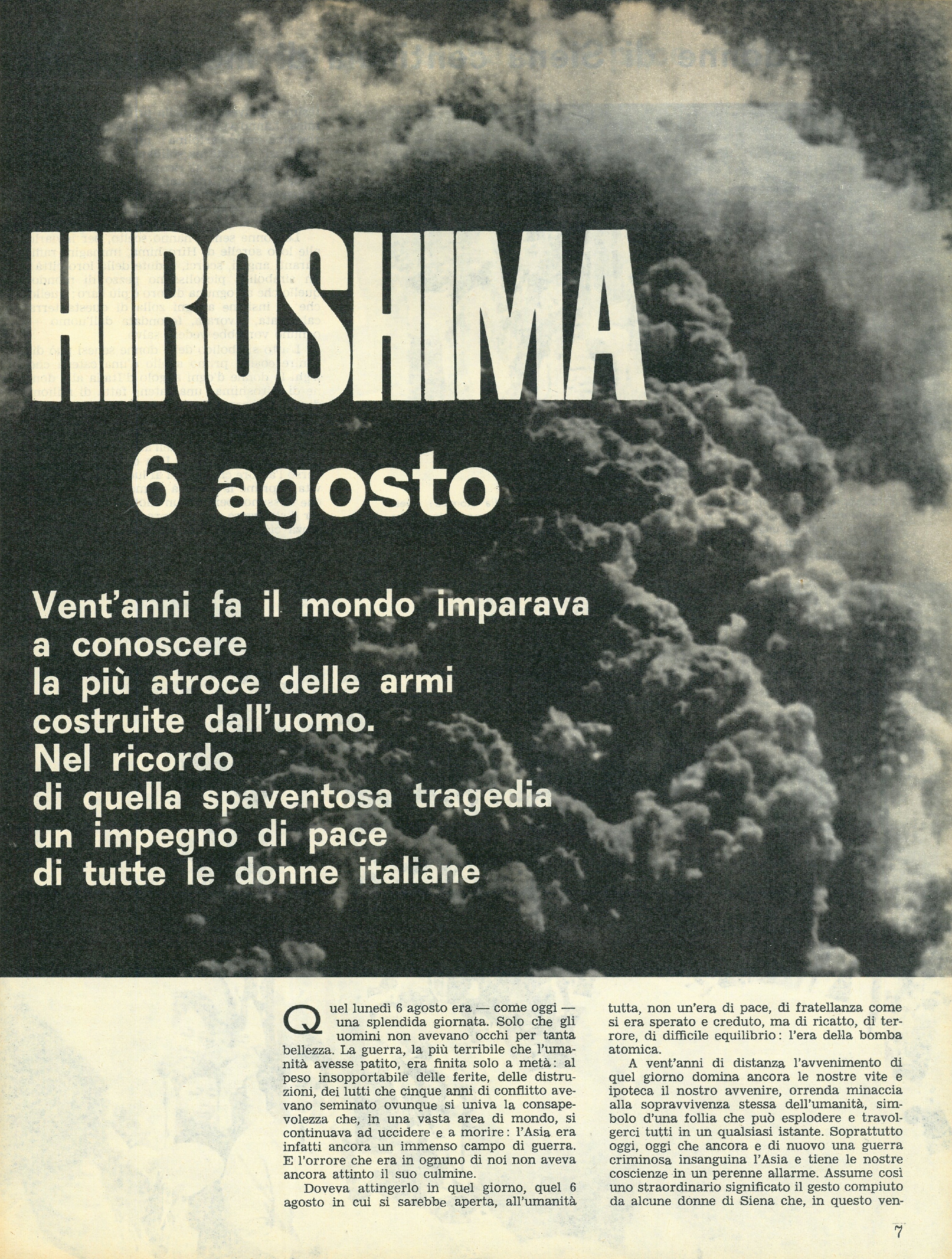 Foto: Messaggio di pace 20 anni dopo Hiroshima