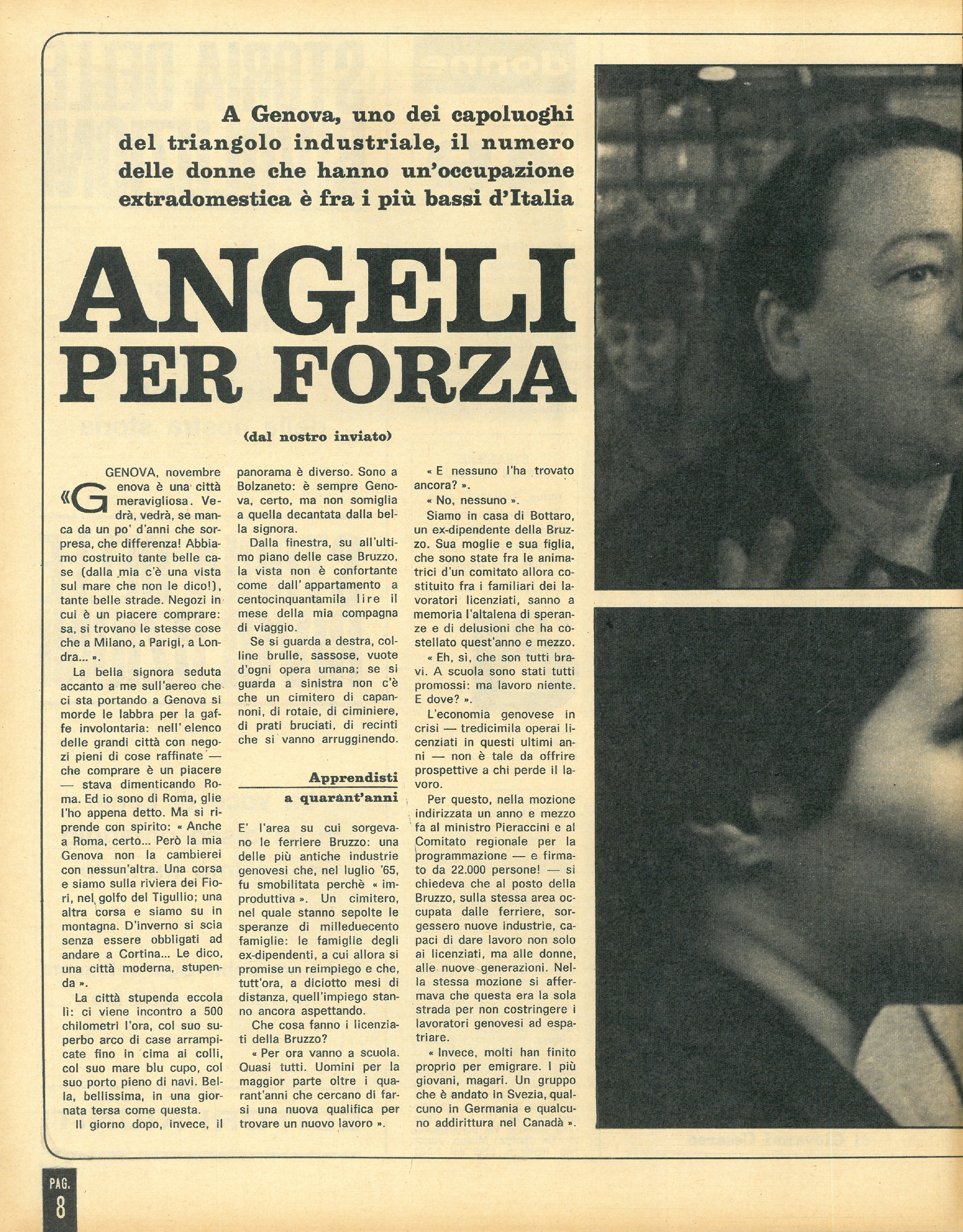 Foto: Angeli per forza. La situazione delle lavoratrici in Liguria