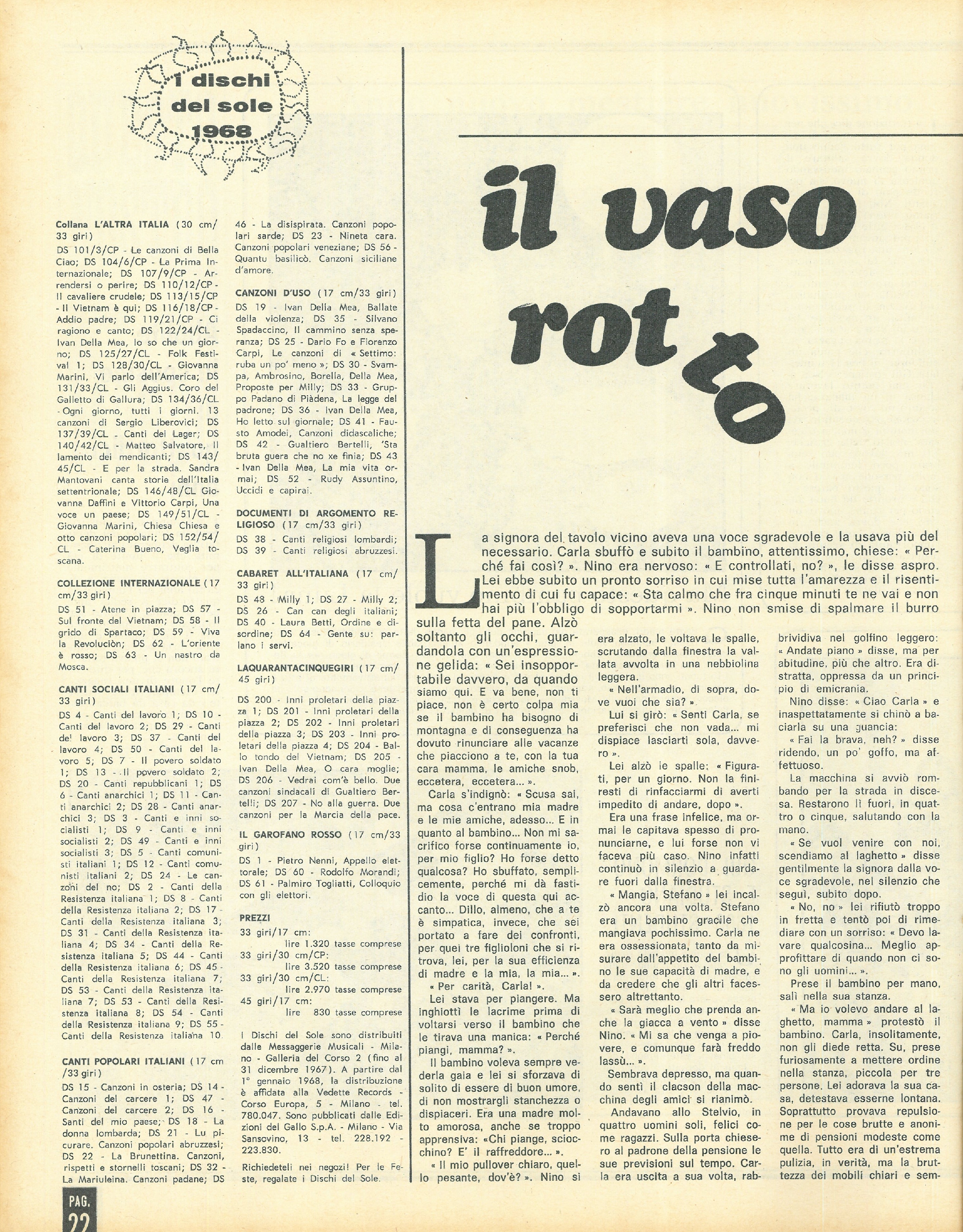 Foto: Come vorremmo il 1968 ,oroscopo semiserio per l'anno nuovo. In copertina Monica Vitti, interprete straordinario del film La ragazza con la pistola  