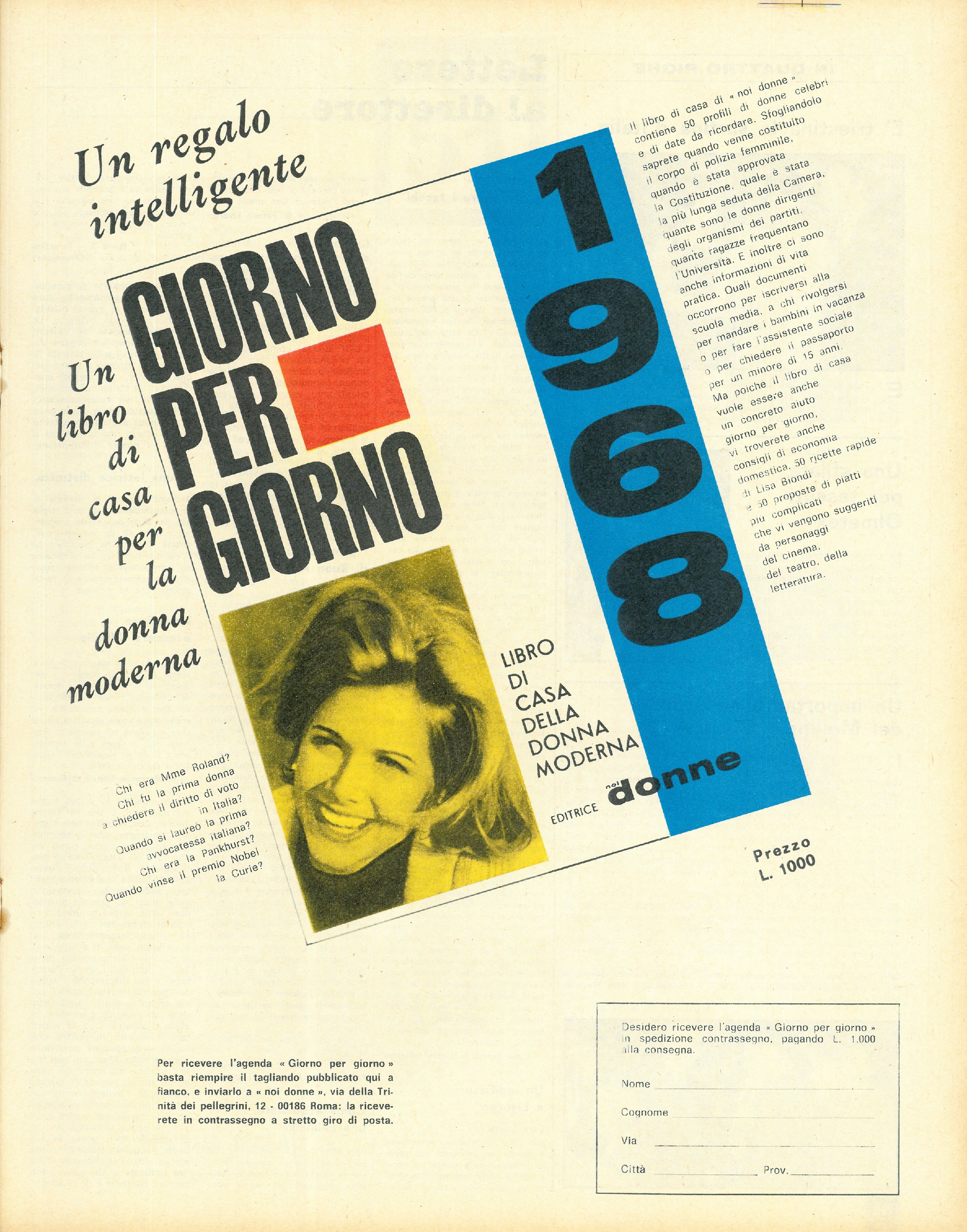 Foto: Come vorremmo il 1968 ,oroscopo semiserio per l'anno nuovo. In copertina Monica Vitti, interprete straordinario del film La ragazza con la pistola  