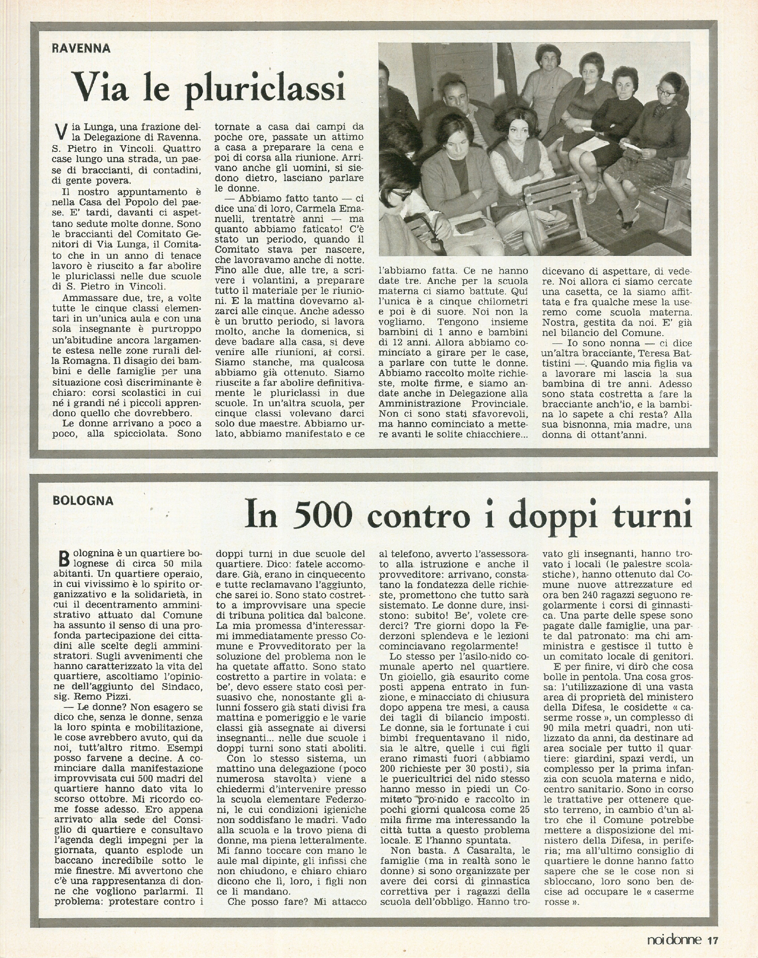 Foto: Emilia Romagna: una regione dove le donne contano; USA: giovani contro la guerra in Vietnam; Minori addandonati