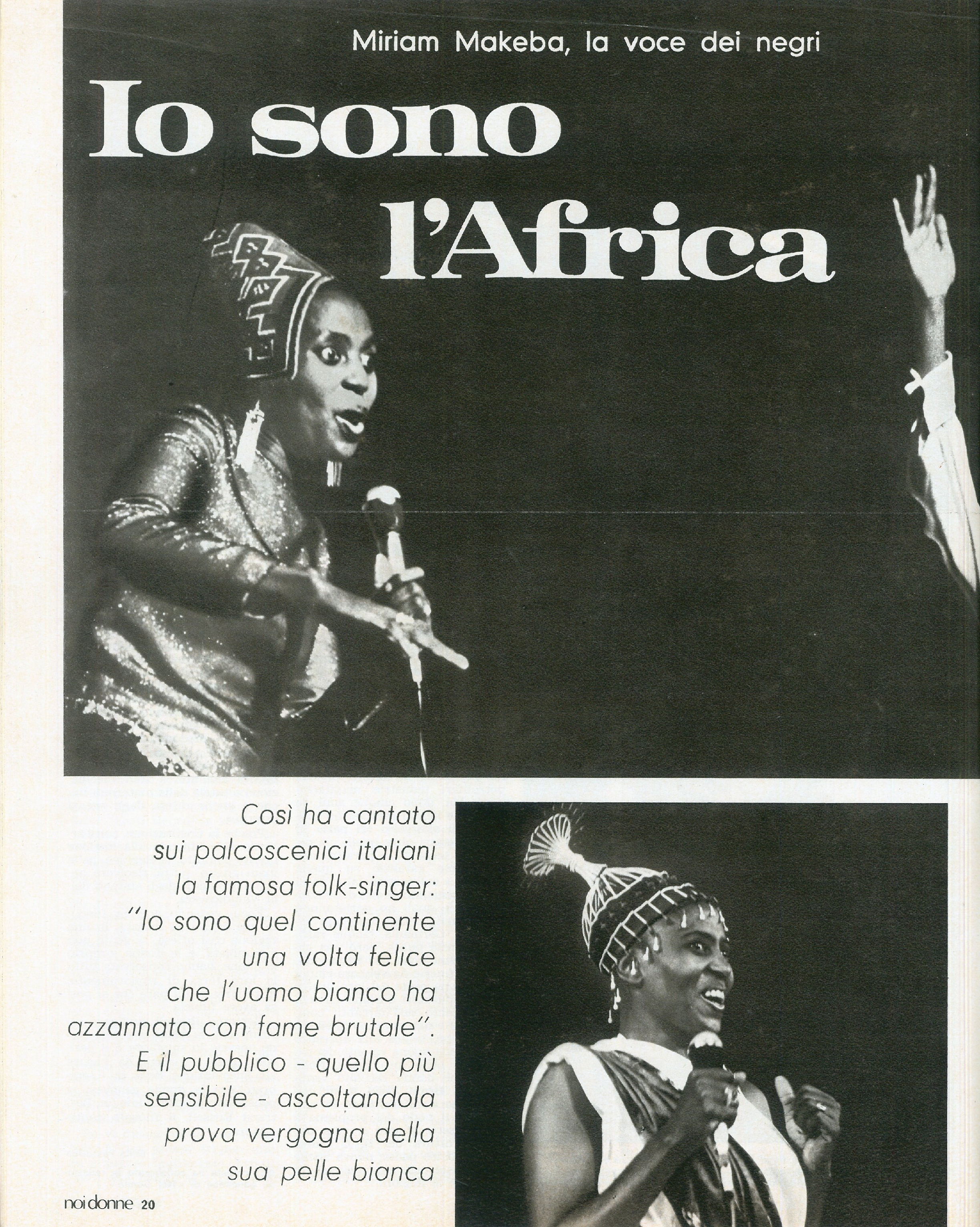 Foto: L'Africa di Miriam Makeba; Genova e la Valpolcevera; L'OMNI non serve più; la ricerca e i tumori