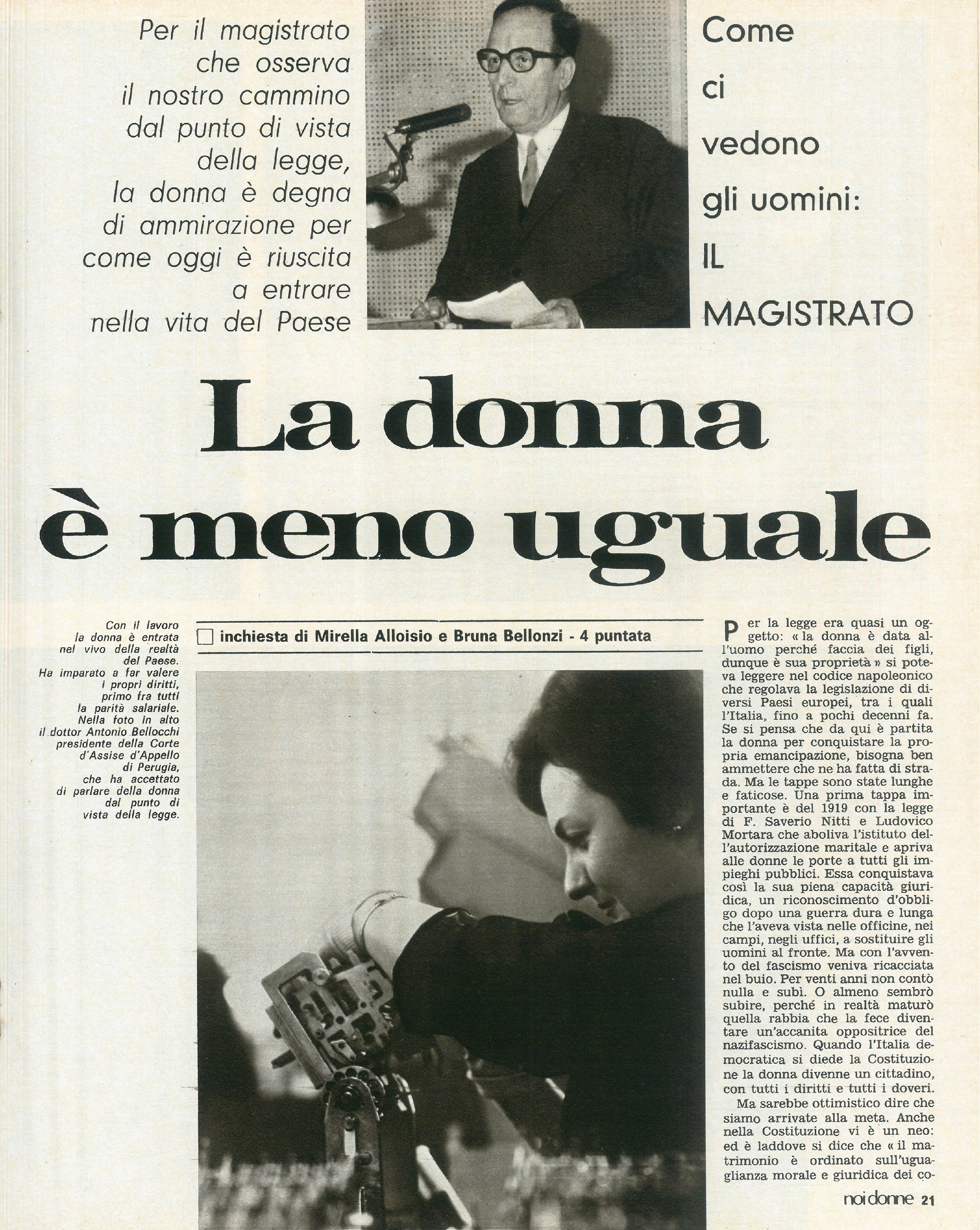 Foto: Divorzio: la prima coppia a Bologna; Modena: la manifestazione delle giovani operaie tessili e a domicilio; Angela Davis in carcere; Il caro-vita.