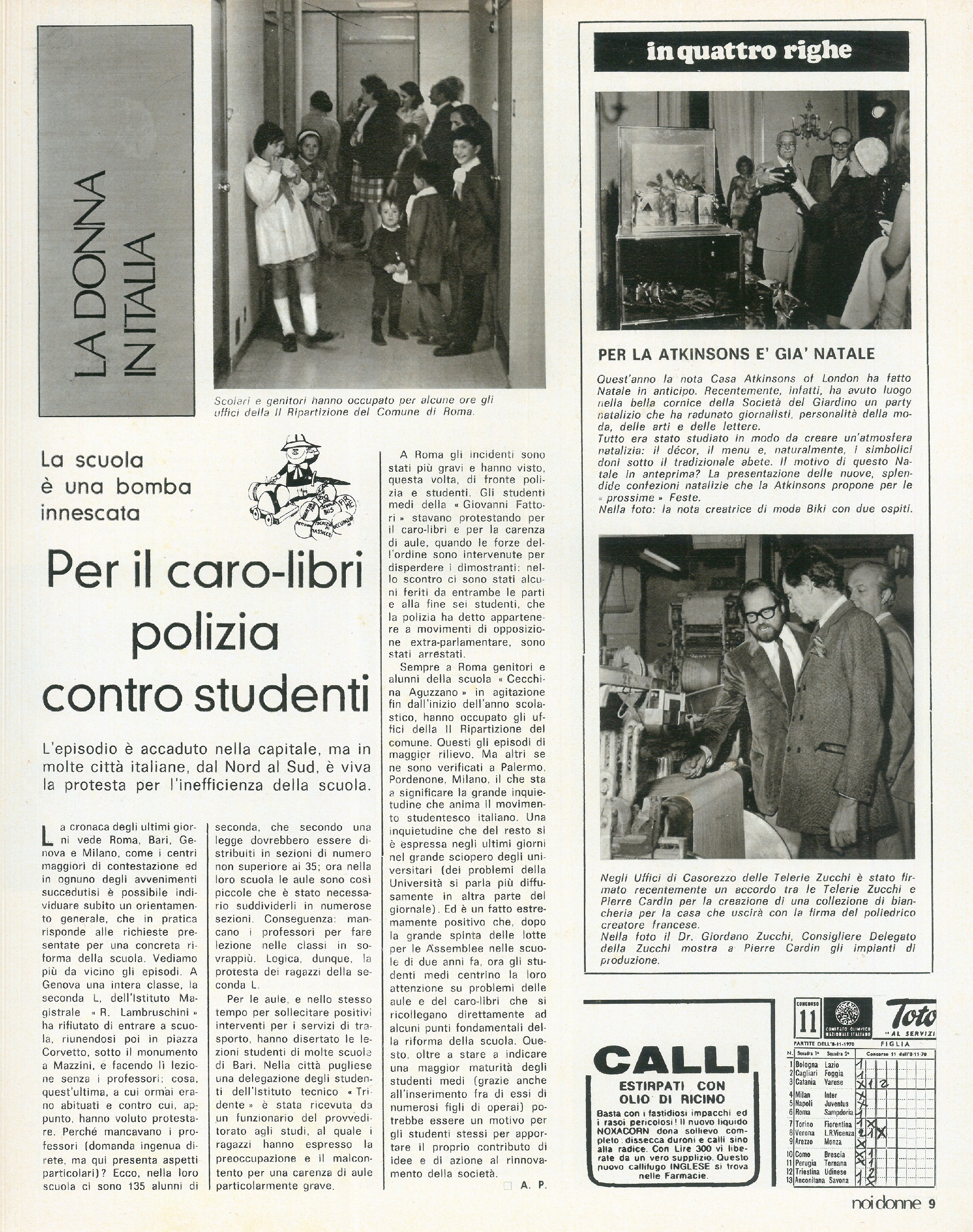 Foto: Scuola: caro-libri e i privilegiati dell’Università; Divorzio: inchiesta in attesa della legge; Antonietta Raphaël Mafai; Cassius Clay non combatte in Vietnam; Salvador Allende eletto Presidente del Cile