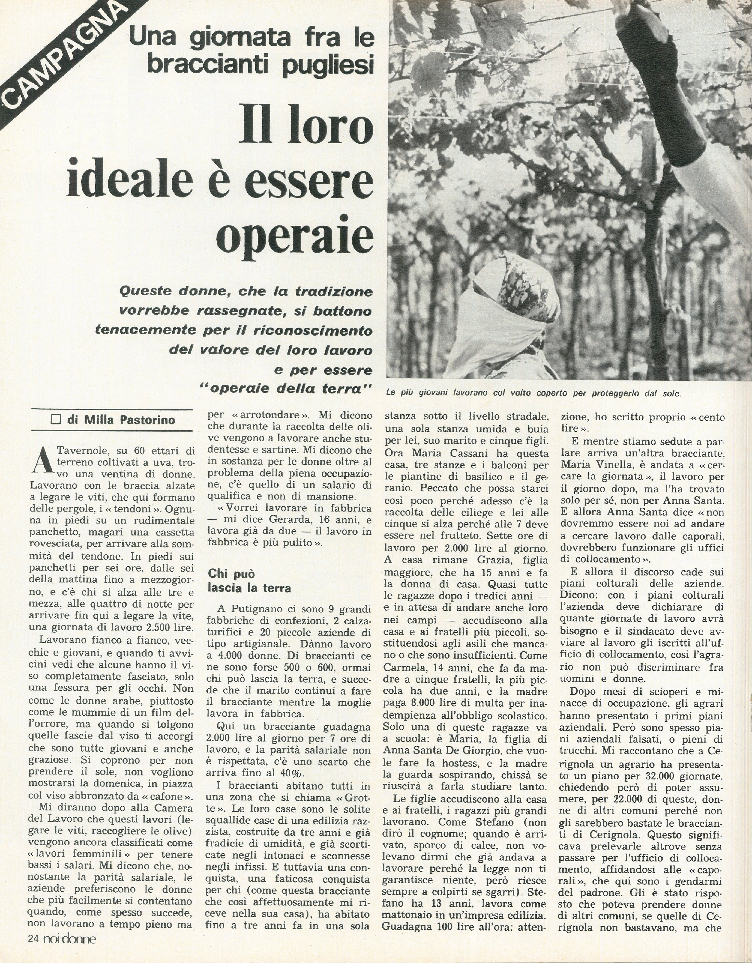 Foto: Speciale sulle condizioni di lavoro delle migliaia di donne italiane occupate nell’agricoltura. Le storie delle braccianti di Campania, Emilia Romagna, Umbria e Puglia – Spettacolo: anche il cinema e la tv dimenticano le braccianti e le mezzadre