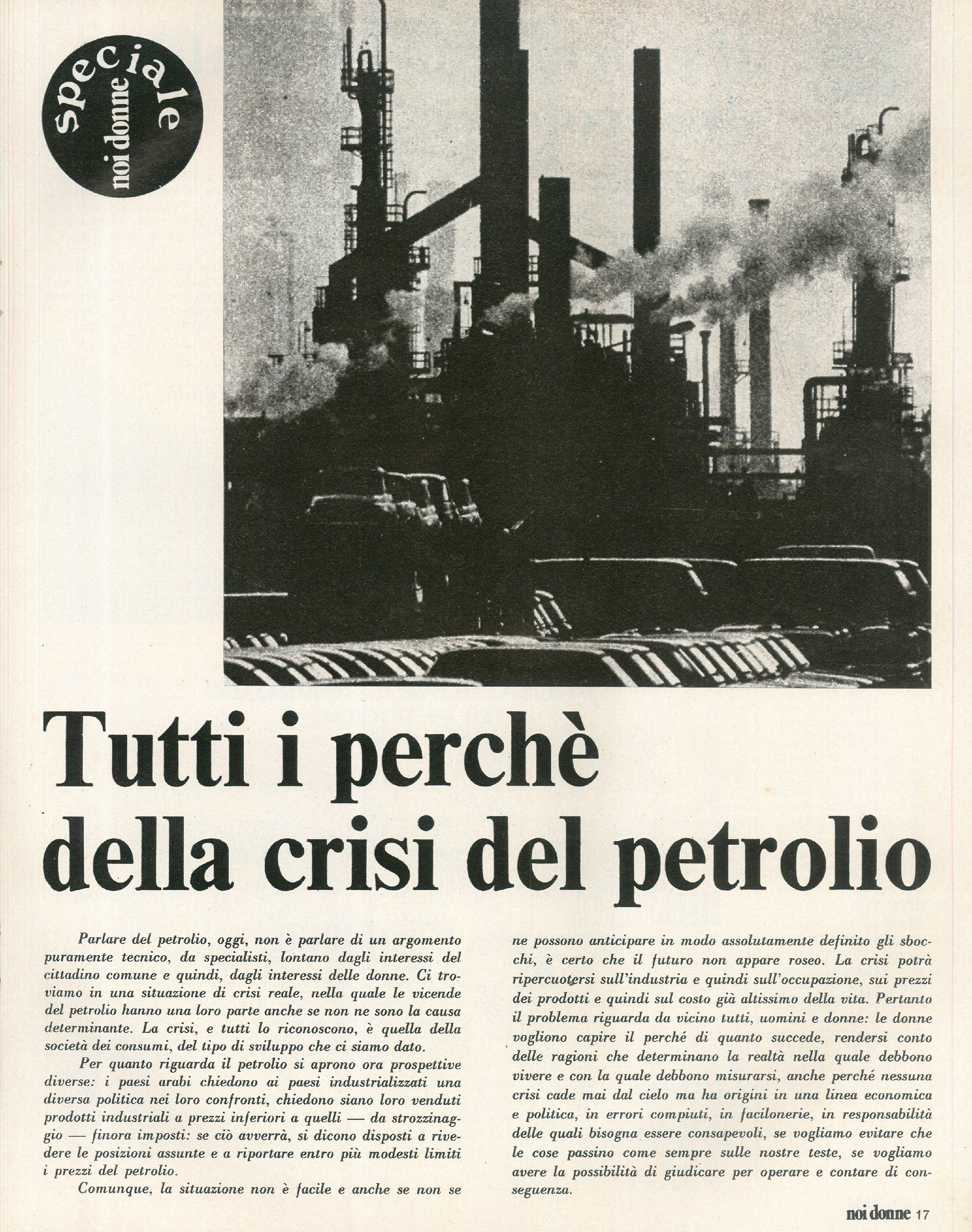 Foto: Maternità: l’Italia celebra le madri ma allo stesso tempo le abbandona – Speciale sulla crisi petrolifera e sulle ripercussioni che avrà sulla vita quotidiana – Aborto: la storia di un’altra donna che ha perso la vita – Cinema: “Amarcord” di Fellini 