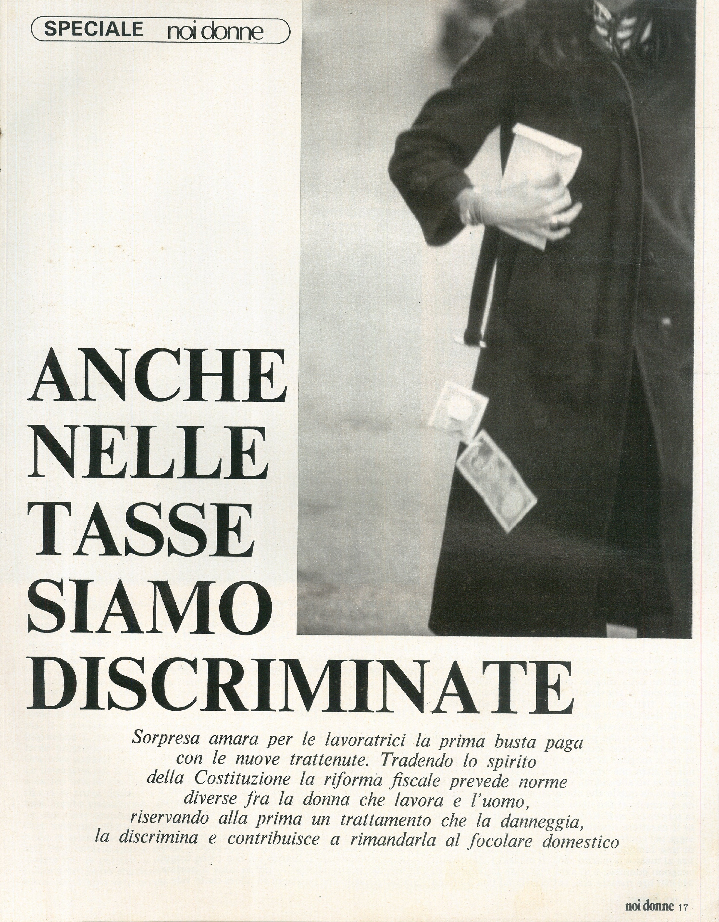 Foto: Speciale “Anche nelle tasse siamo discriminate”: la riforma fiscale penalizza le lavoratrici – Divorzio: l’opinione di esponenti cattolici sul referendum – Sud Italia: il libro “Storia di Paola” racconta la condizione delle donne meridionali 