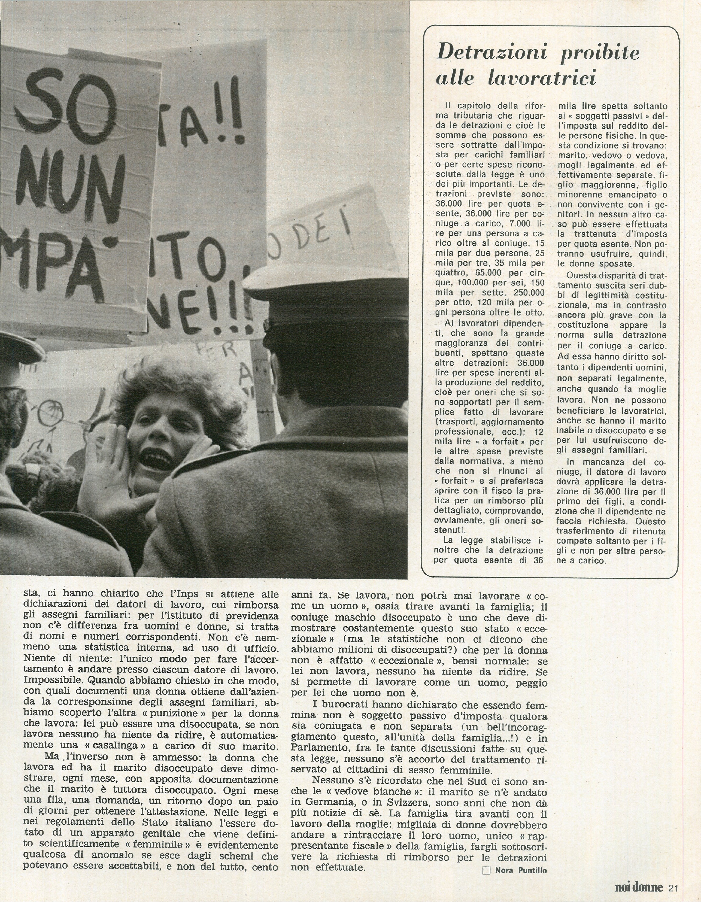 Foto: Speciale “Anche nelle tasse siamo discriminate”: la riforma fiscale penalizza le lavoratrici – Divorzio: l’opinione di esponenti cattolici sul referendum – Sud Italia: il libro “Storia di Paola” racconta la condizione delle donne meridionali 
