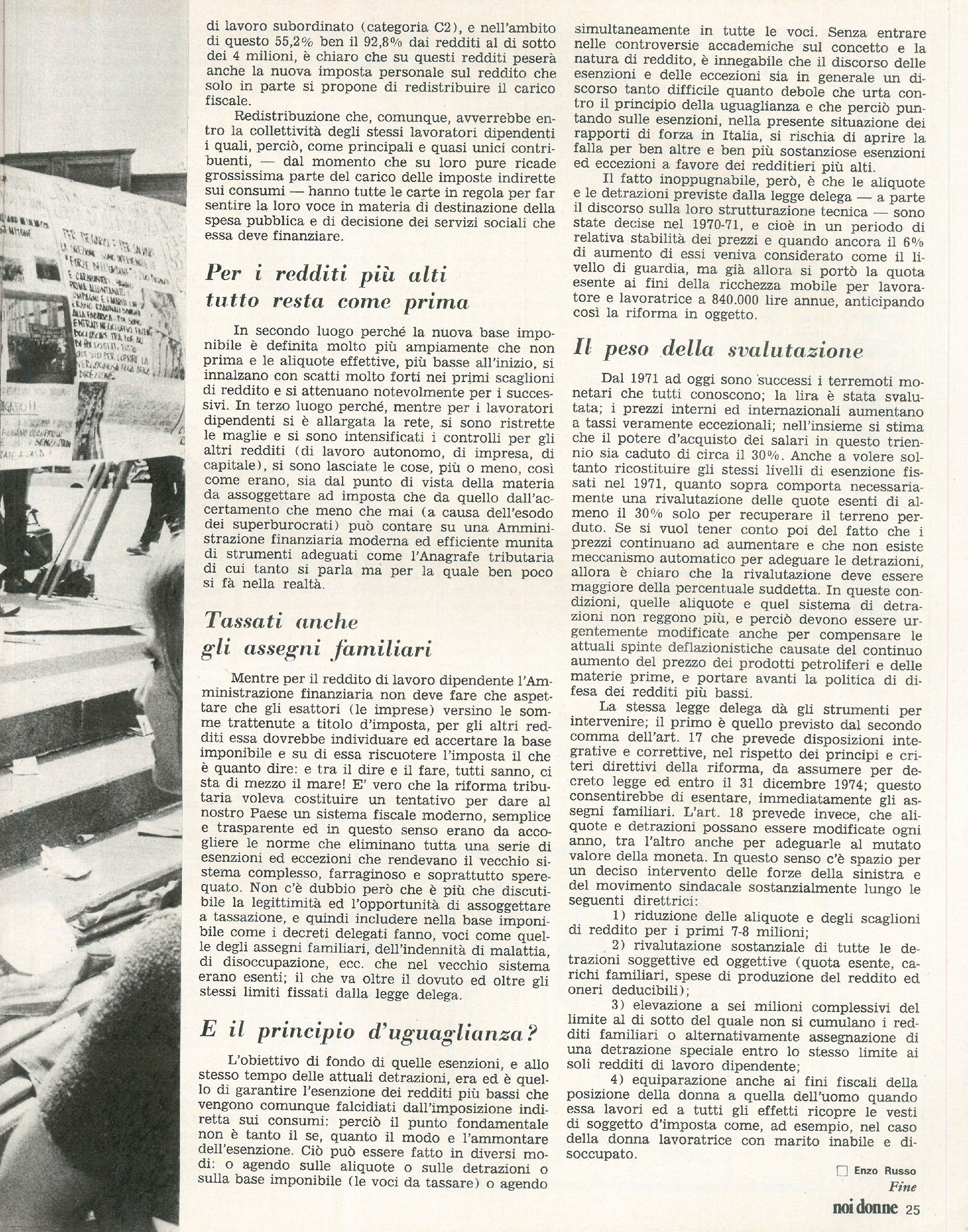 Foto: Speciale “Anche nelle tasse siamo discriminate”: la riforma fiscale penalizza le lavoratrici – Divorzio: l’opinione di esponenti cattolici sul referendum – Sud Italia: il libro “Storia di Paola” racconta la condizione delle donne meridionali 