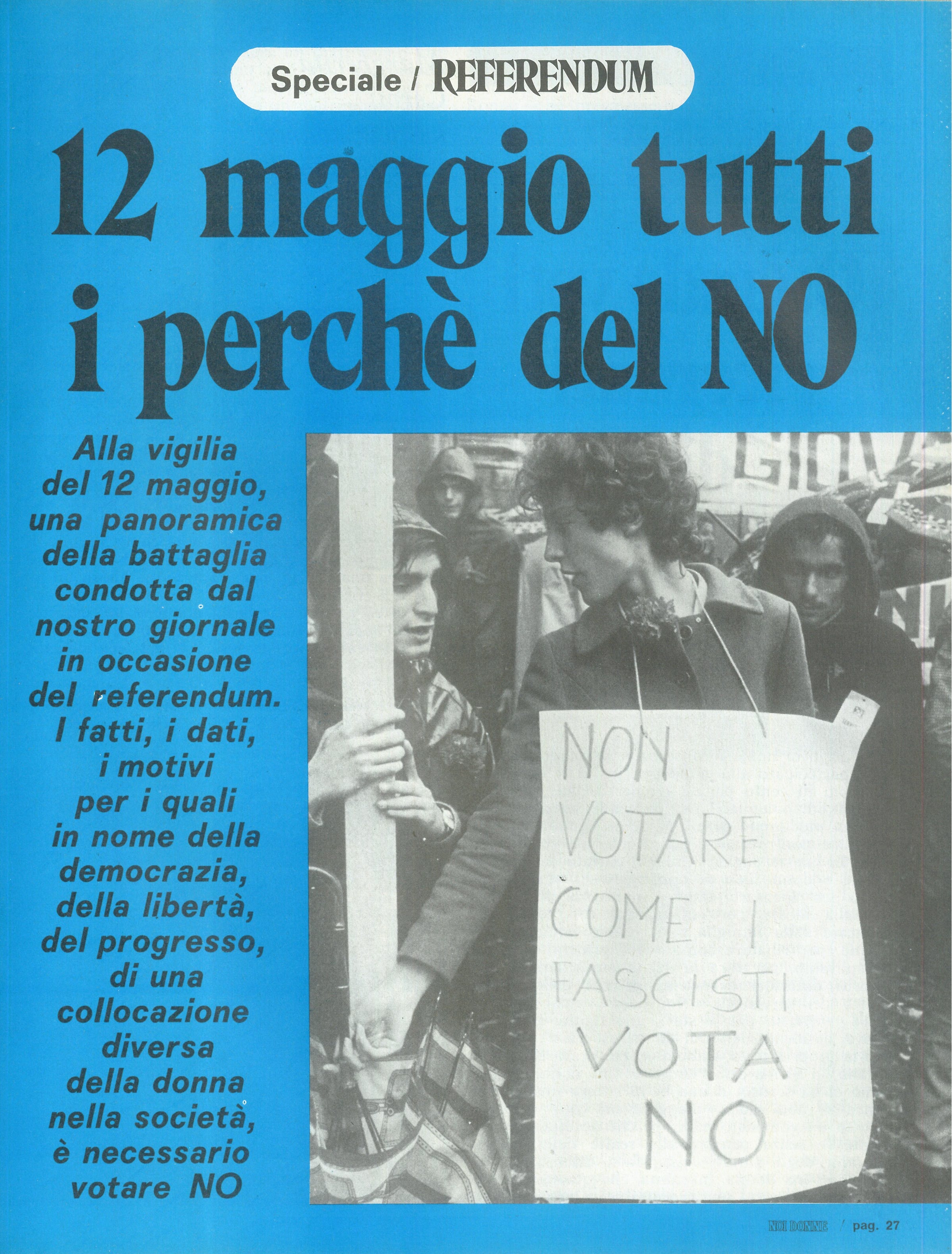 Foto: Il dodici maggio votiamo NO