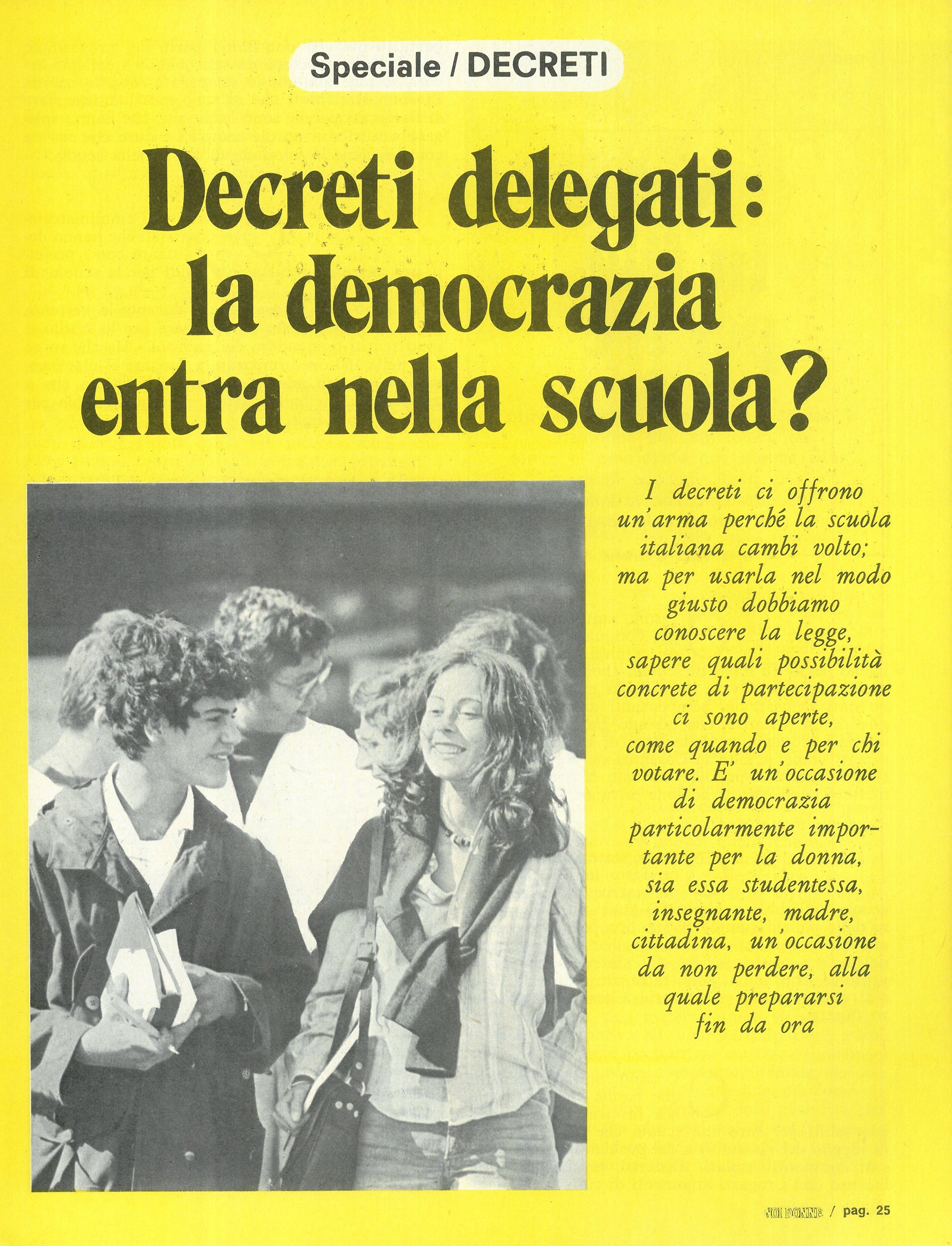 Foto: Decreti Delegati, la democrazia dentro la scuola?