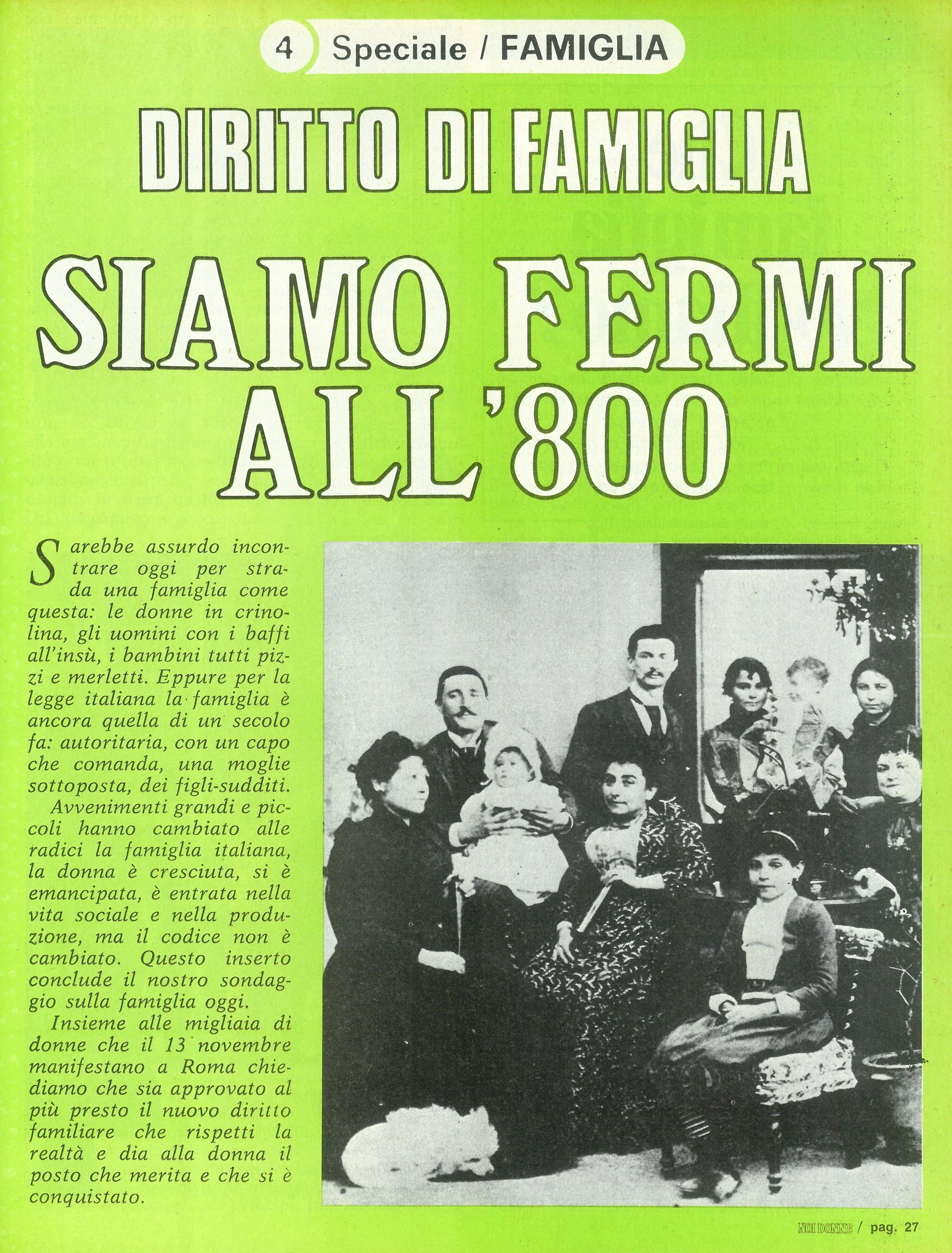 Foto: Sul diritto di famiglia siamo fermi all'800