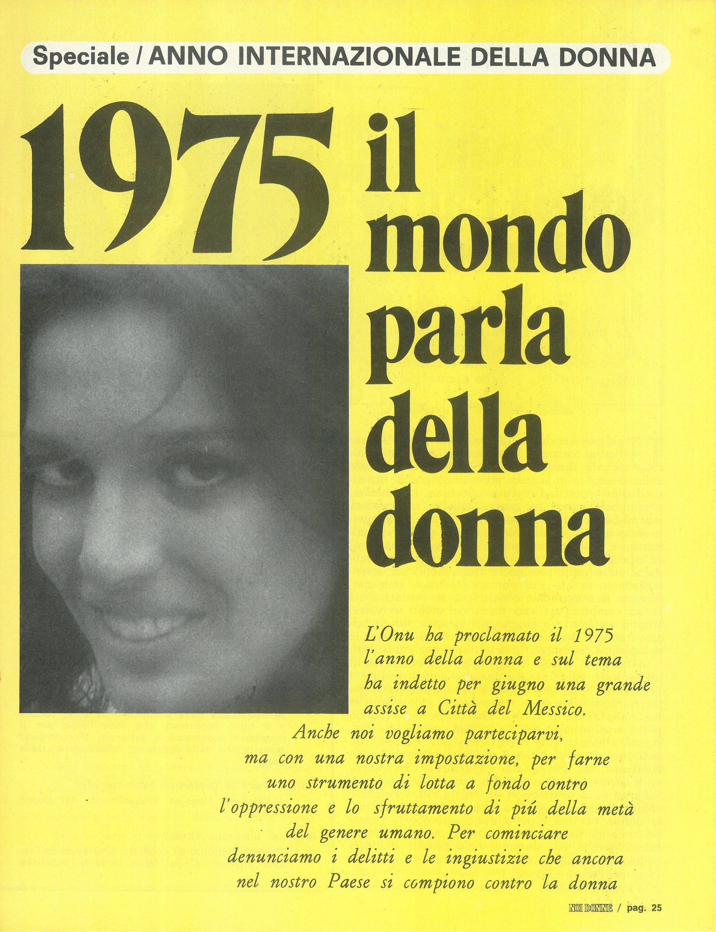 Foto: (nr 1-2) 1975, il mondo parla delle donne