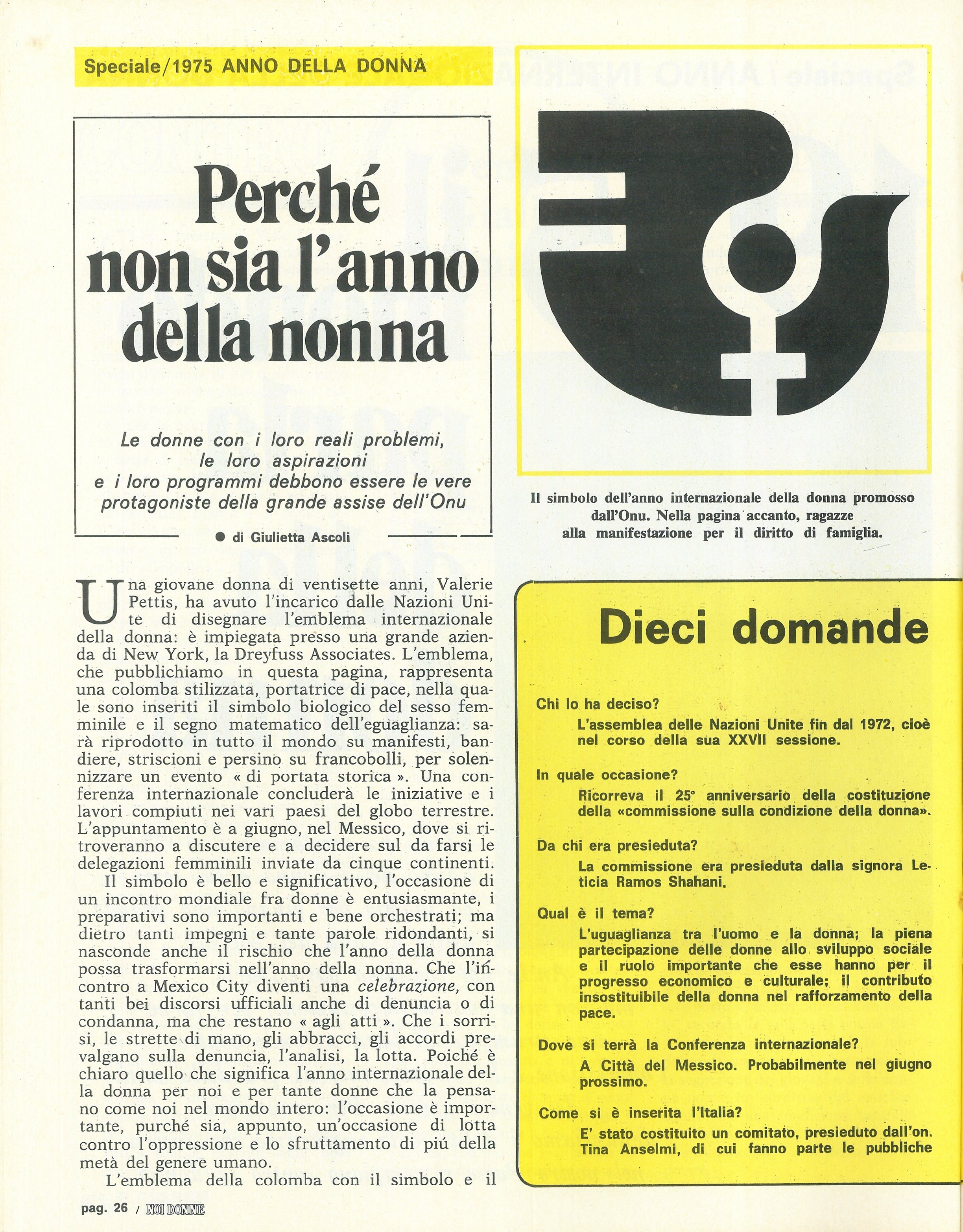 Foto: (nr 1-2) 1975, il mondo parla delle donne