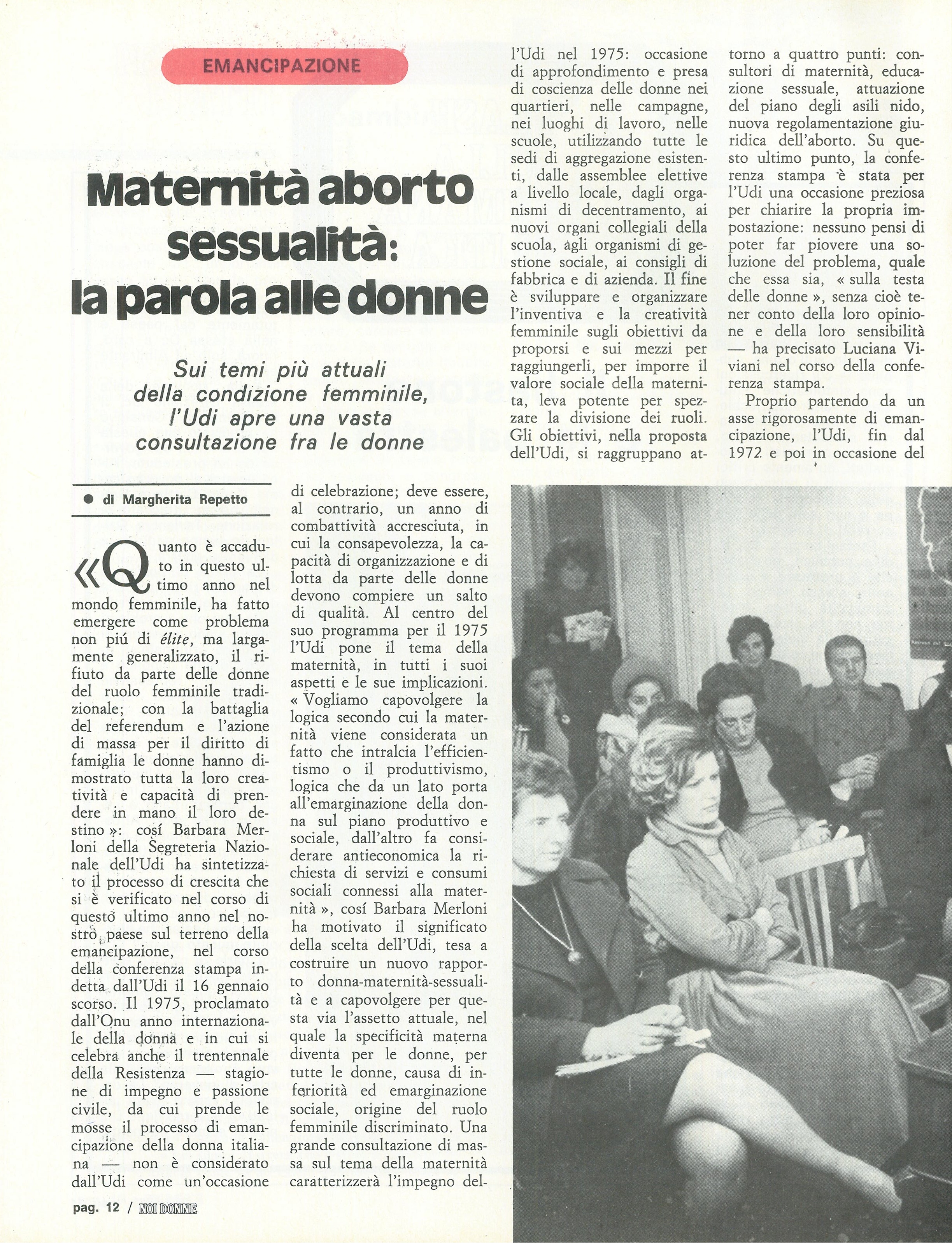 Foto: L'UDI lancia una consultazione su materntà, sessualità e aborto