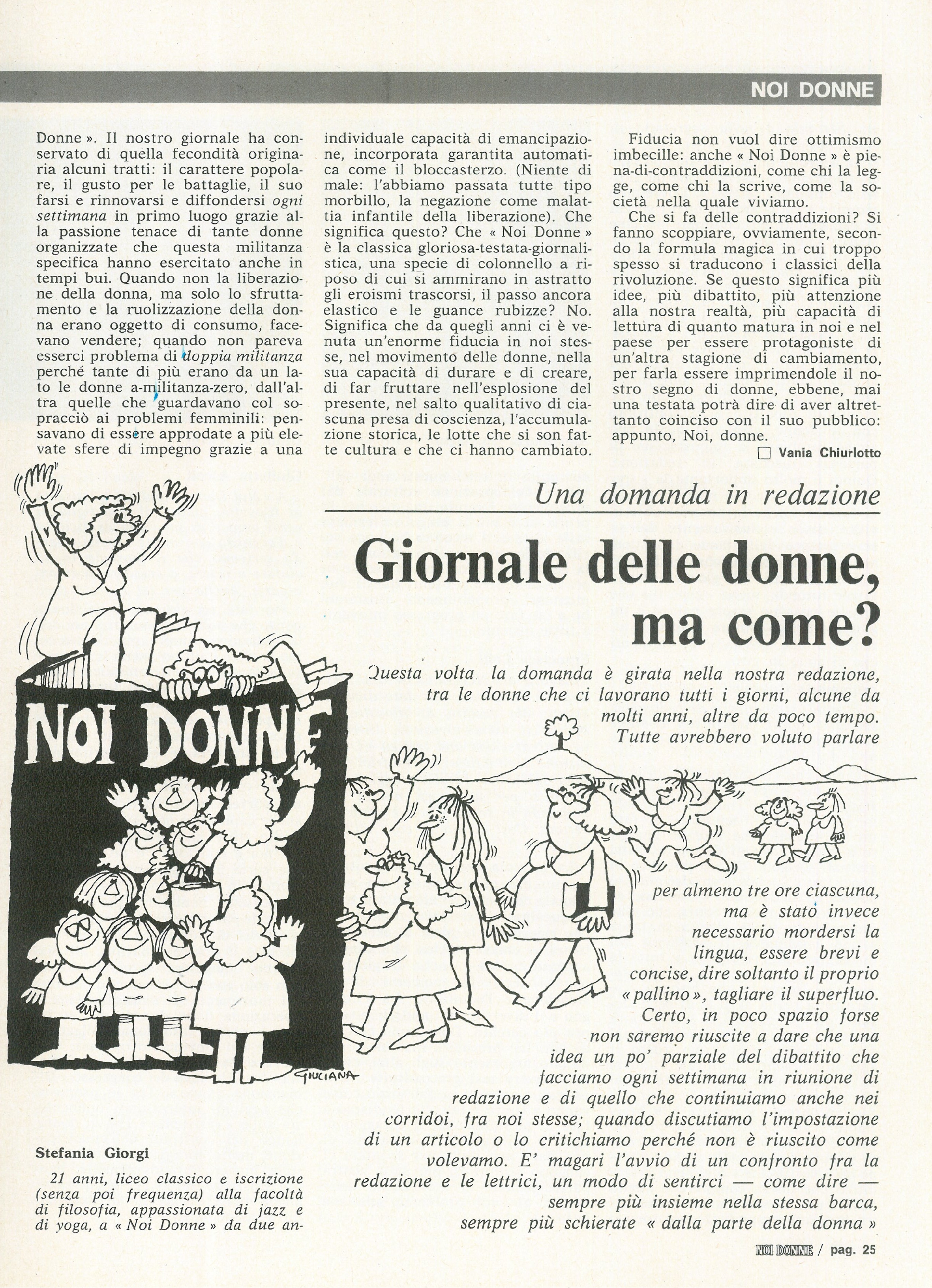 Foto: NOI DONNE come scrivere un giornale per le donne