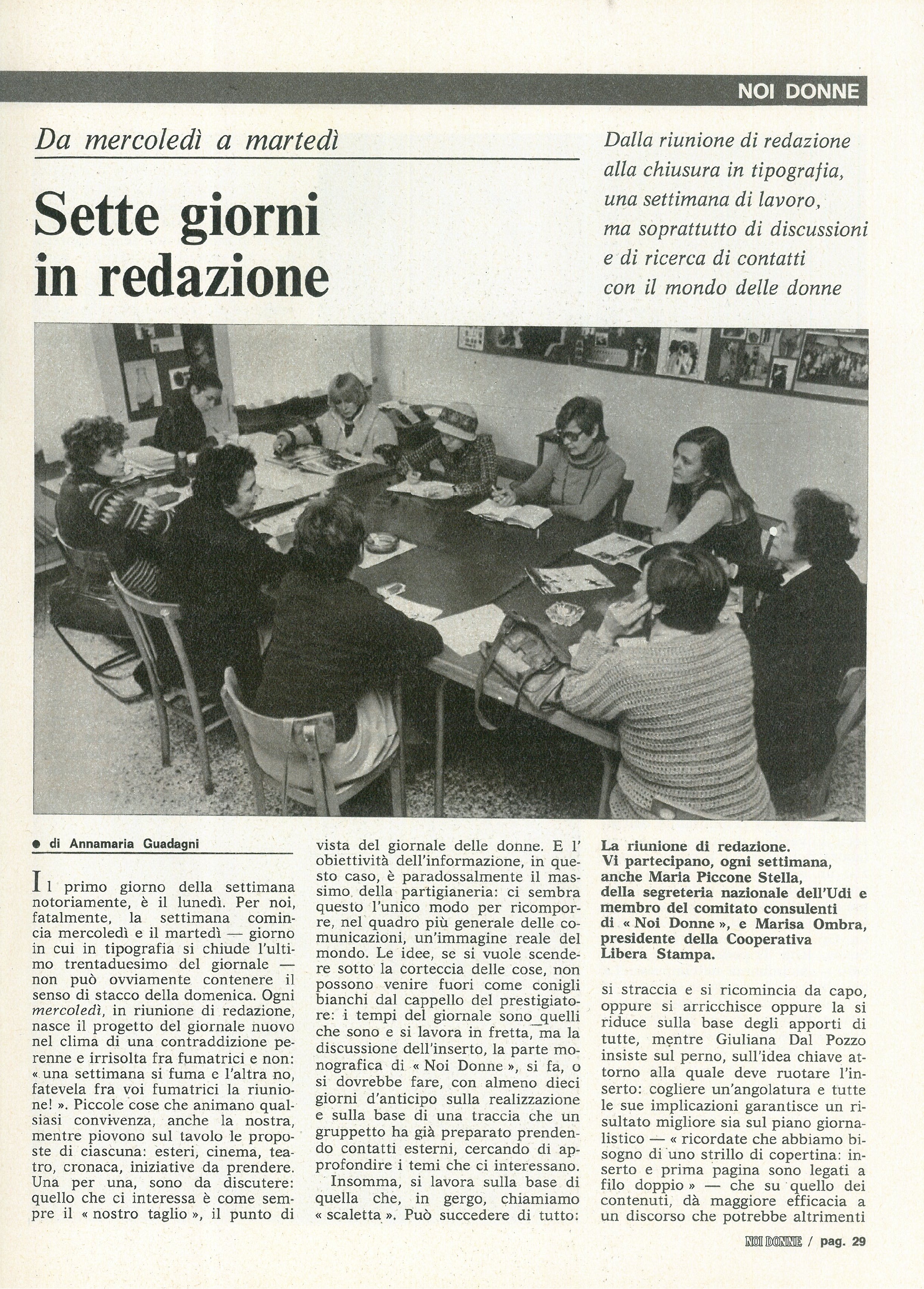 Foto: NOI DONNE come scrivere un giornale per le donne