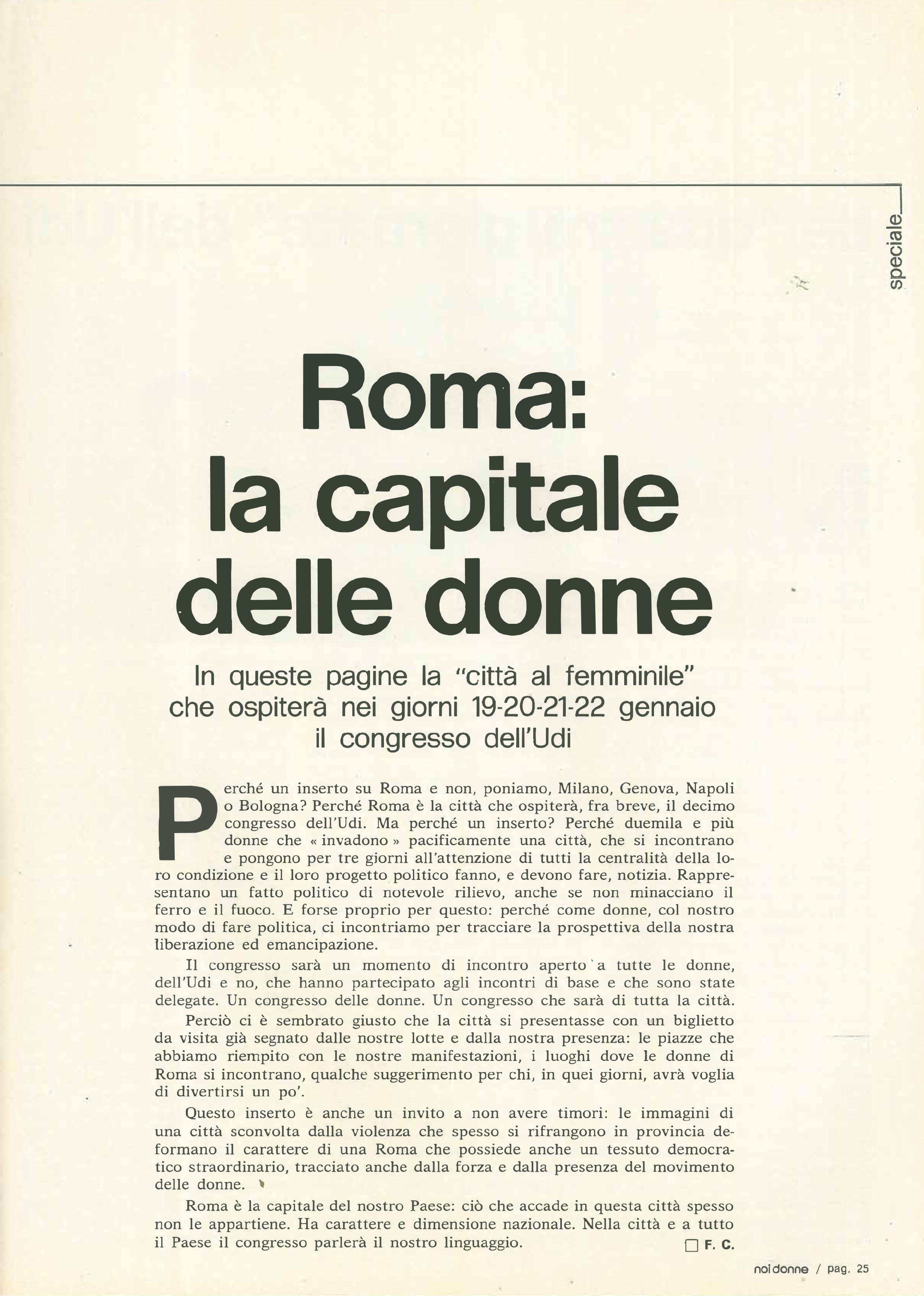 Foto: ROMA: capitale delle donne