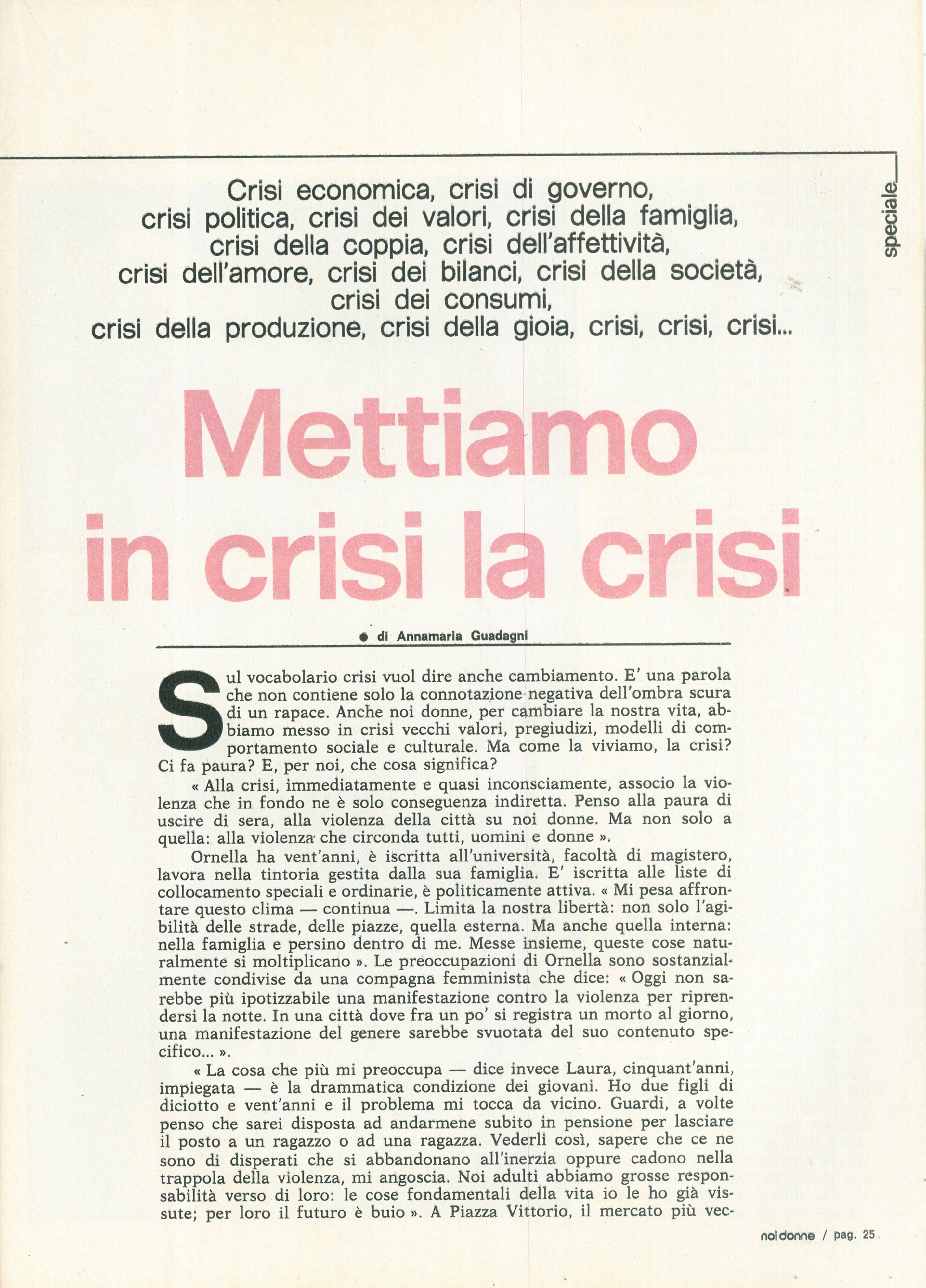 Foto: Mettiamo in crisi la crisi