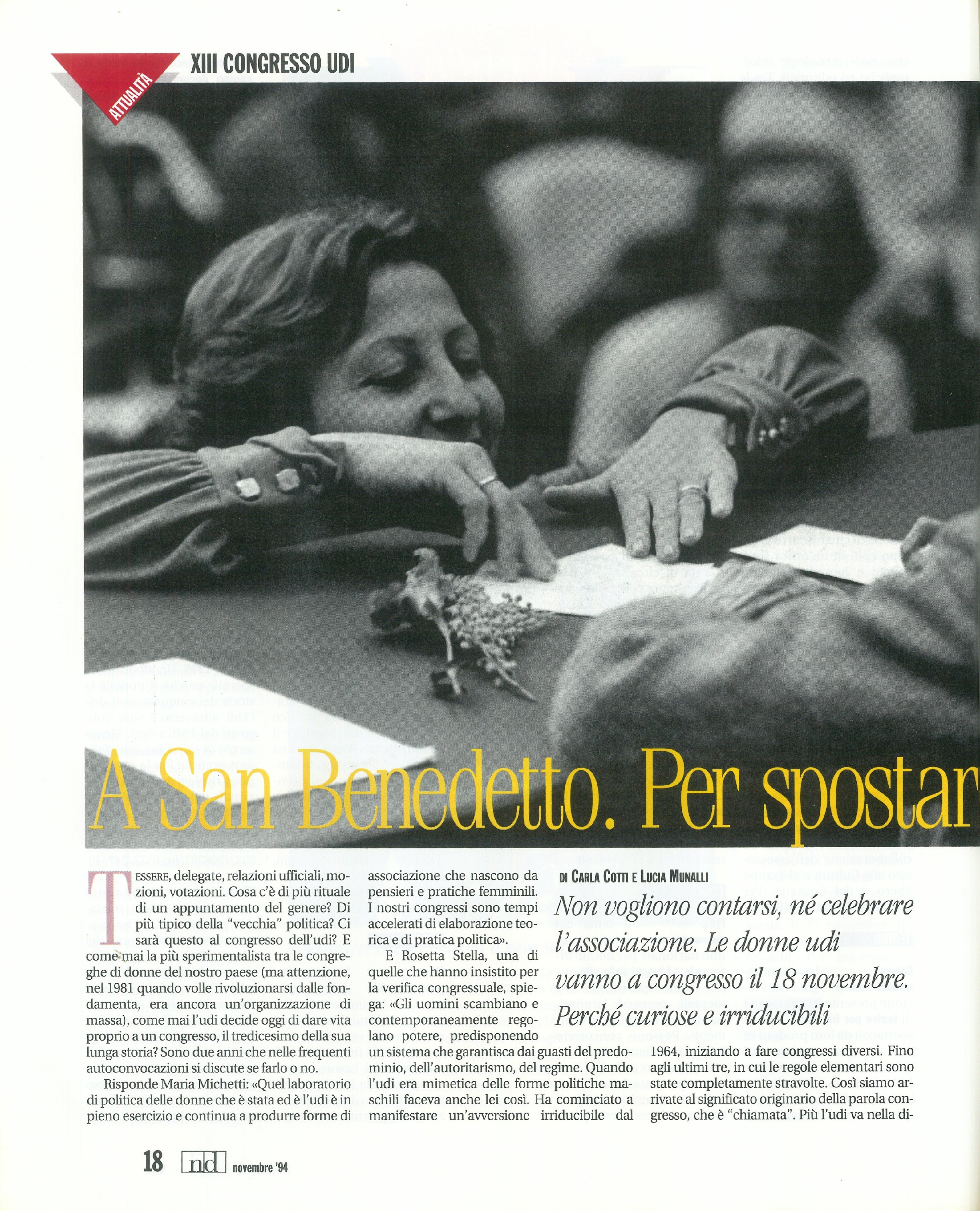 Foto: XIII congresso dell'UDI