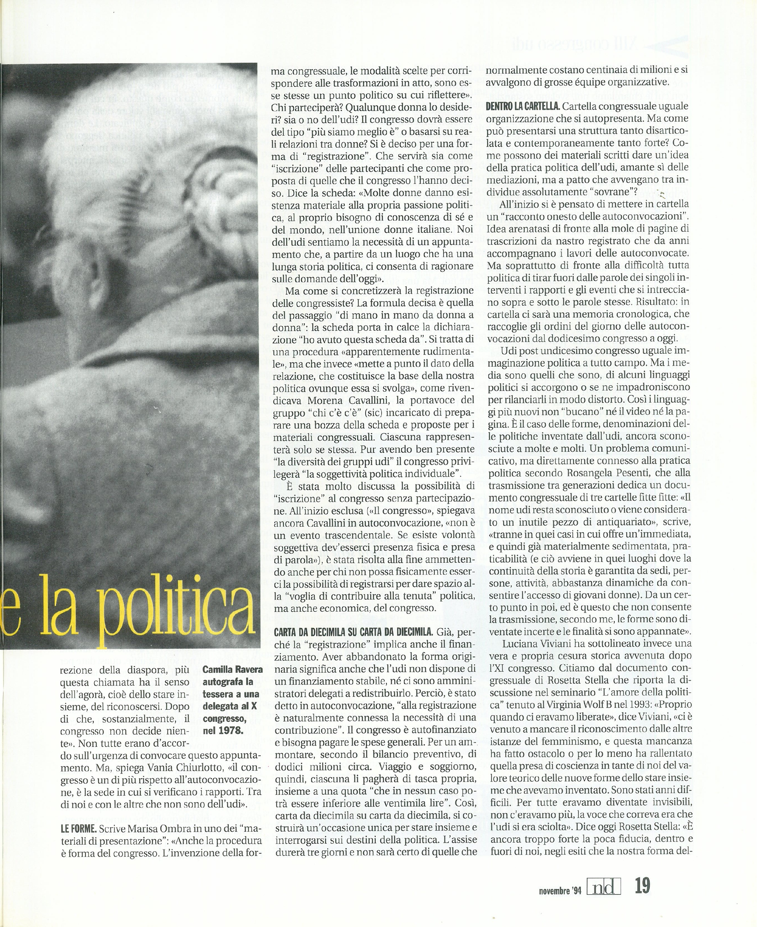 Foto: XIII congresso dell'UDI