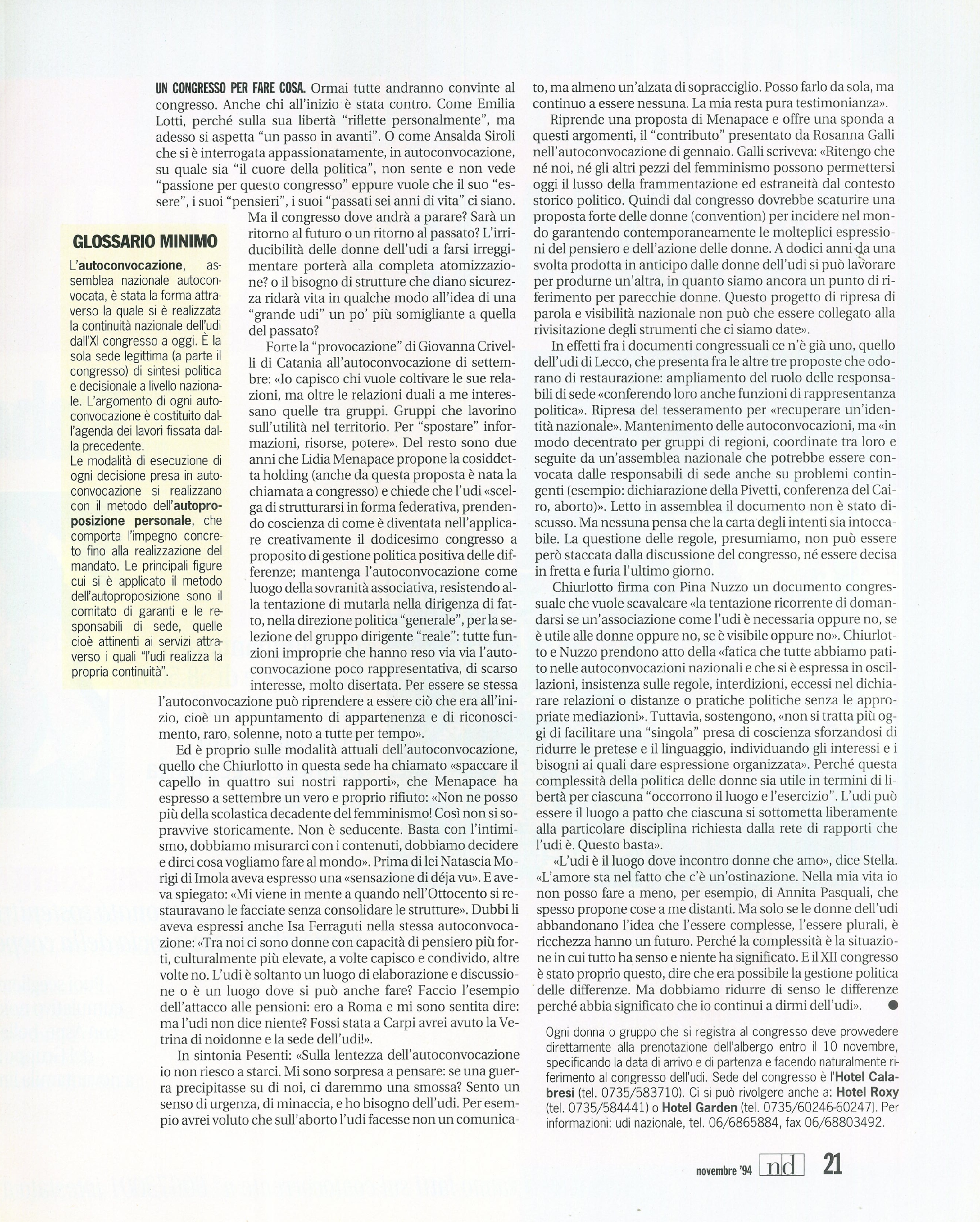 Foto: XIII congresso dell'UDI