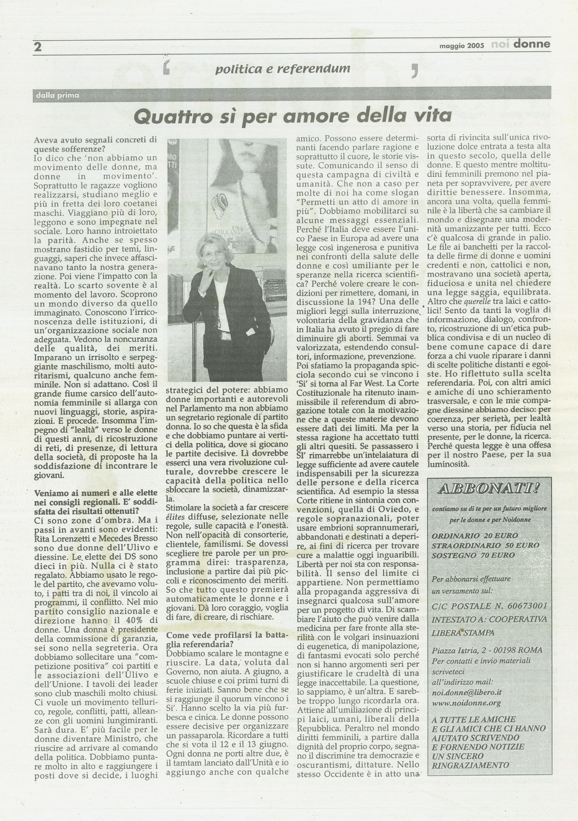 Foto: Quattro si per amore della vita