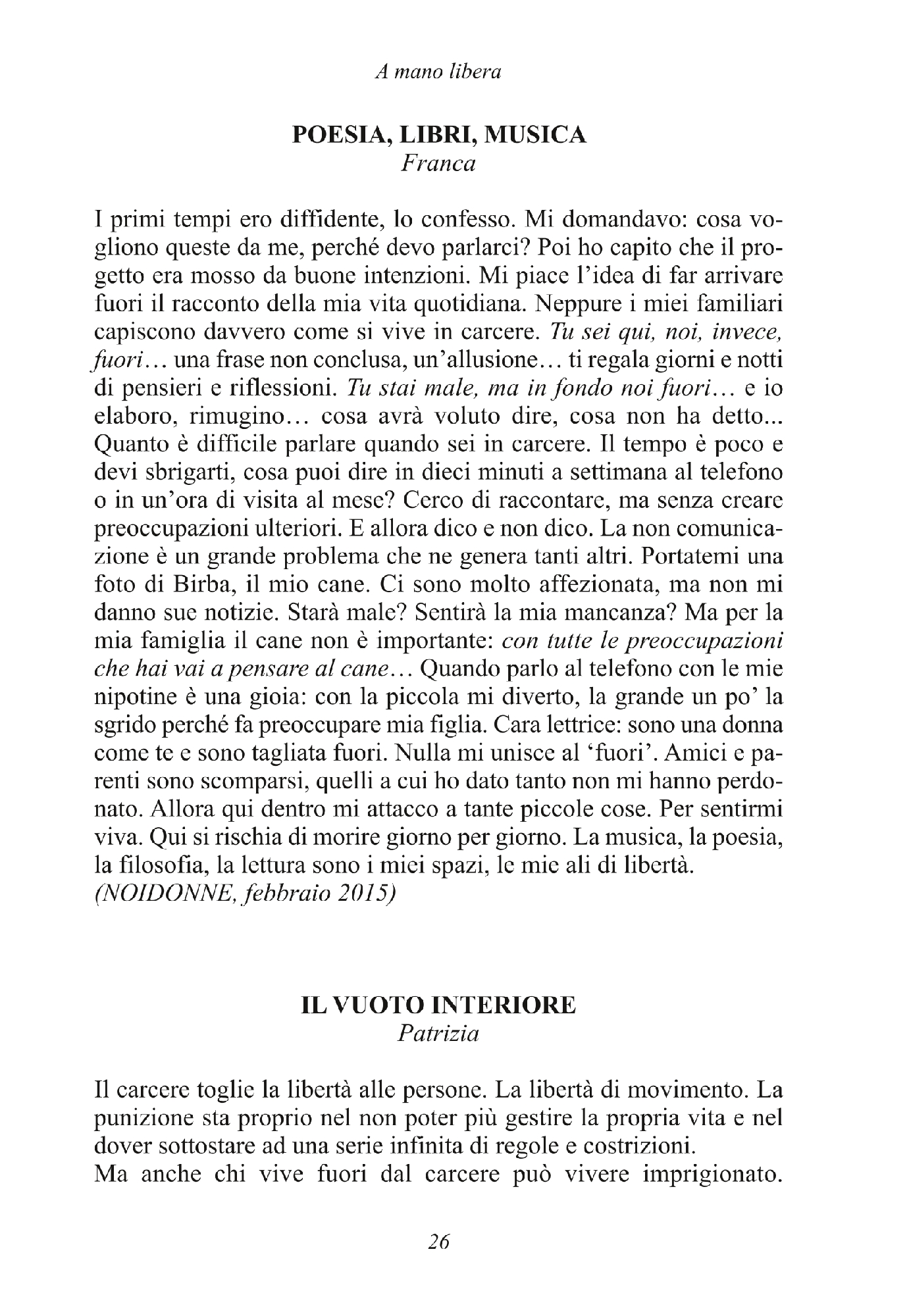 Foto: A MANO LIBERA (Progetto Rebibbia)