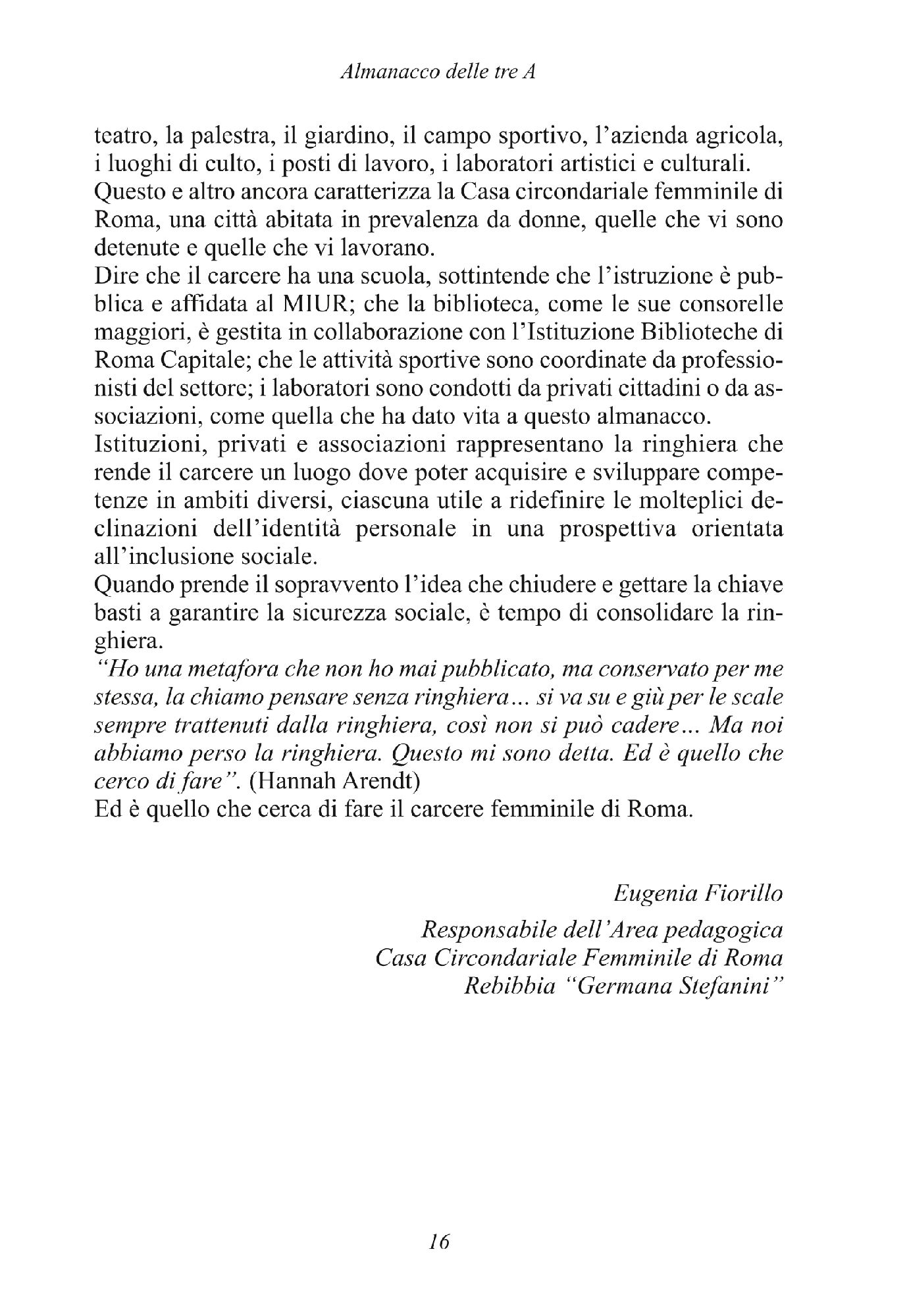 Foto: ALMANACCO DELLE TRE A (Progetto Rebibbia)