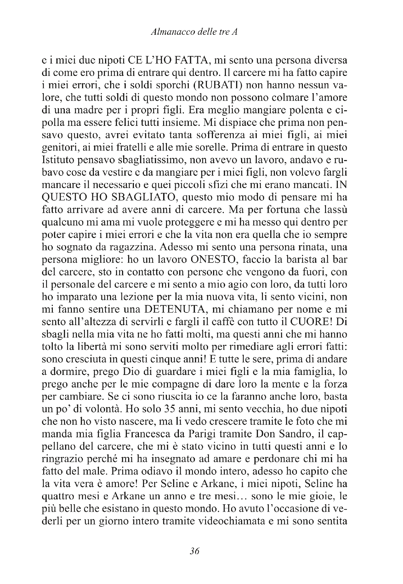 Foto: ALMANACCO DELLE TRE A (Progetto Rebibbia)