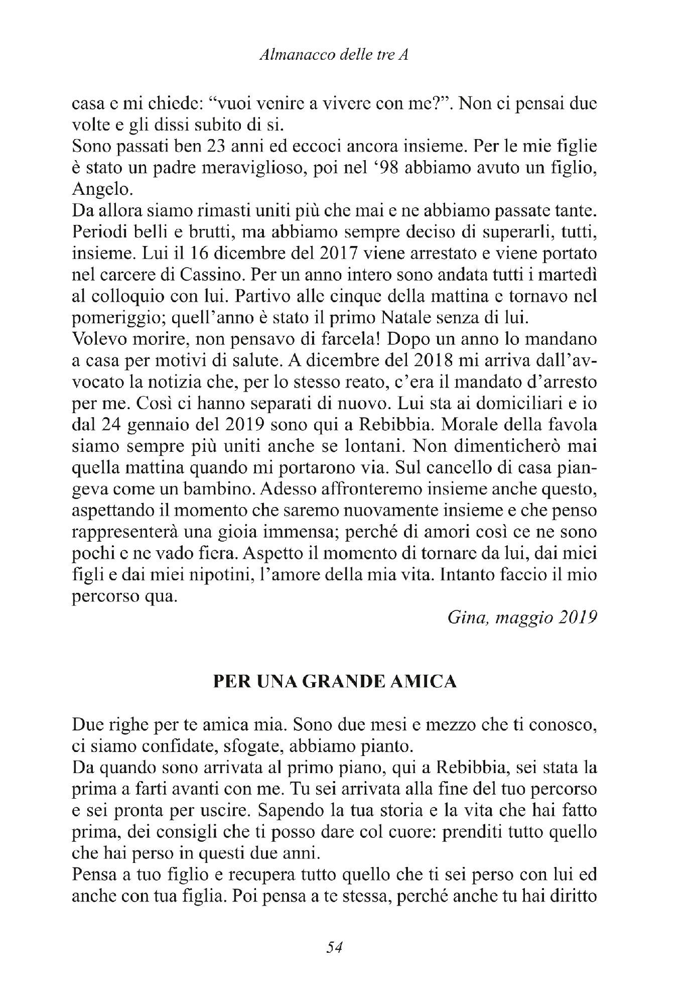 Foto: ALMANACCO DELLE TRE A (Progetto Rebibbia)